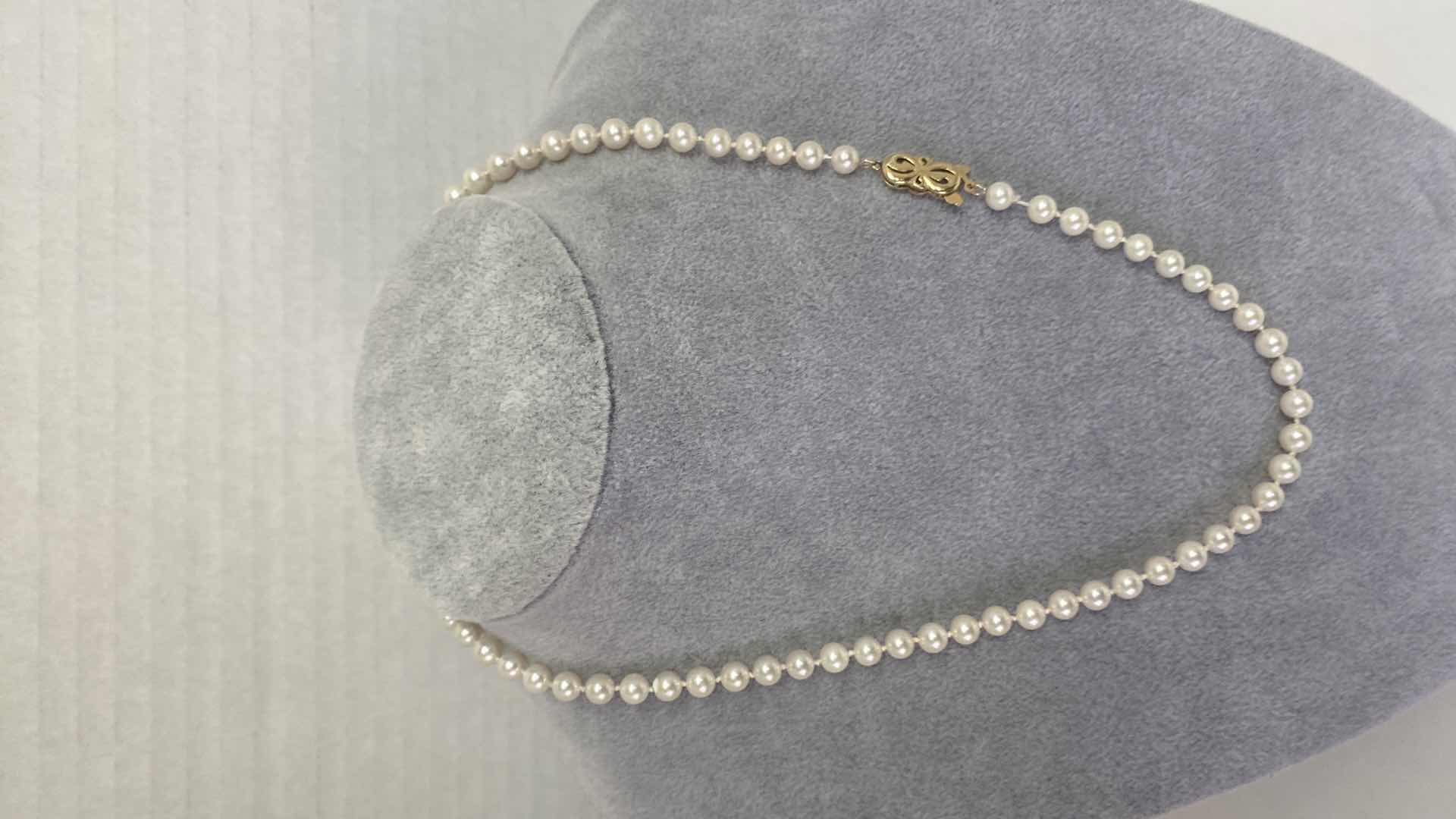 Photo 3 of FINE JEWELRY MIKIMOTO PEARLS WITH 14K GOLD CLASP 18”