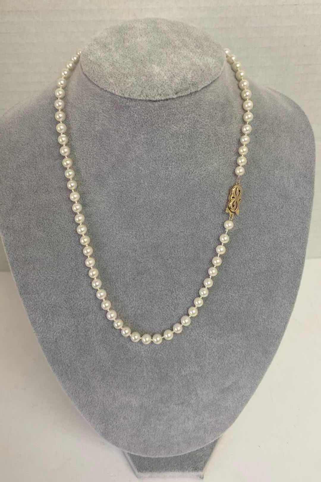 Photo 1 of FINE JEWELRY MIKIMOTO PEARLS WITH 14K GOLD CLASP 18”