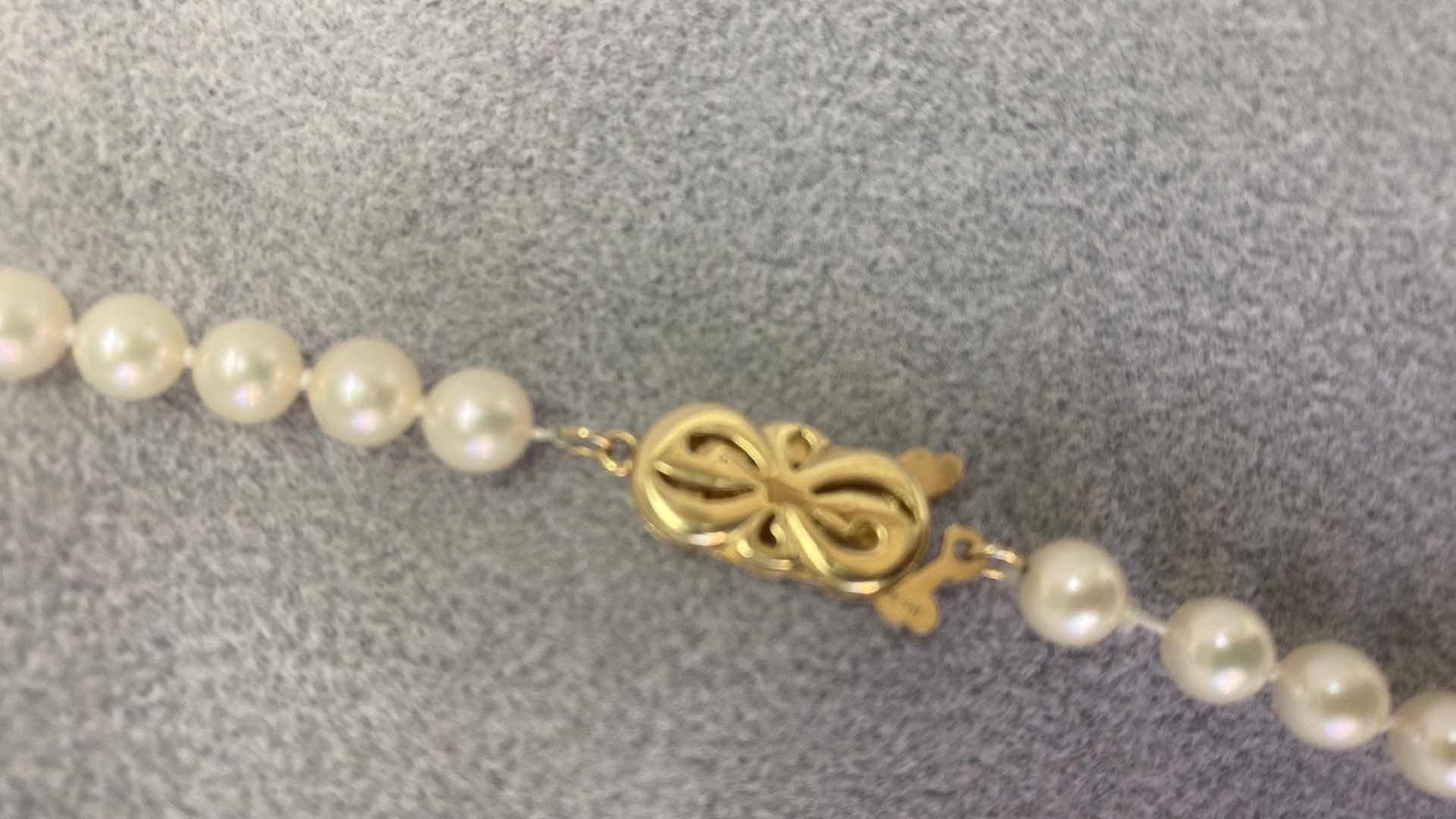 Photo 2 of FINE JEWELRY MIKIMOTO PEARLS WITH 14K GOLD CLASP 18”