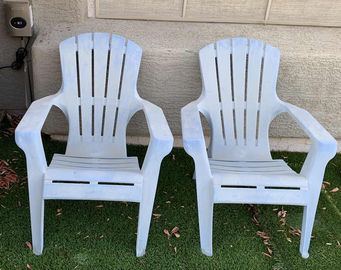 Photo 1 of 2-PLASTIC PATIO CHAIRS