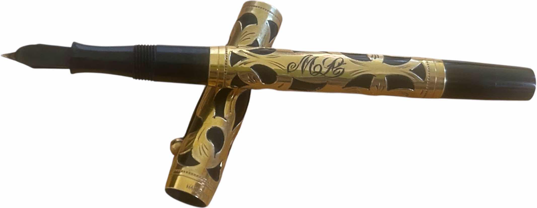 Photo 1 of VINTAGE SHEAFFER NOSTALGIA SOLID 14K GOLD OVERLAY FOUNTAIN PEN