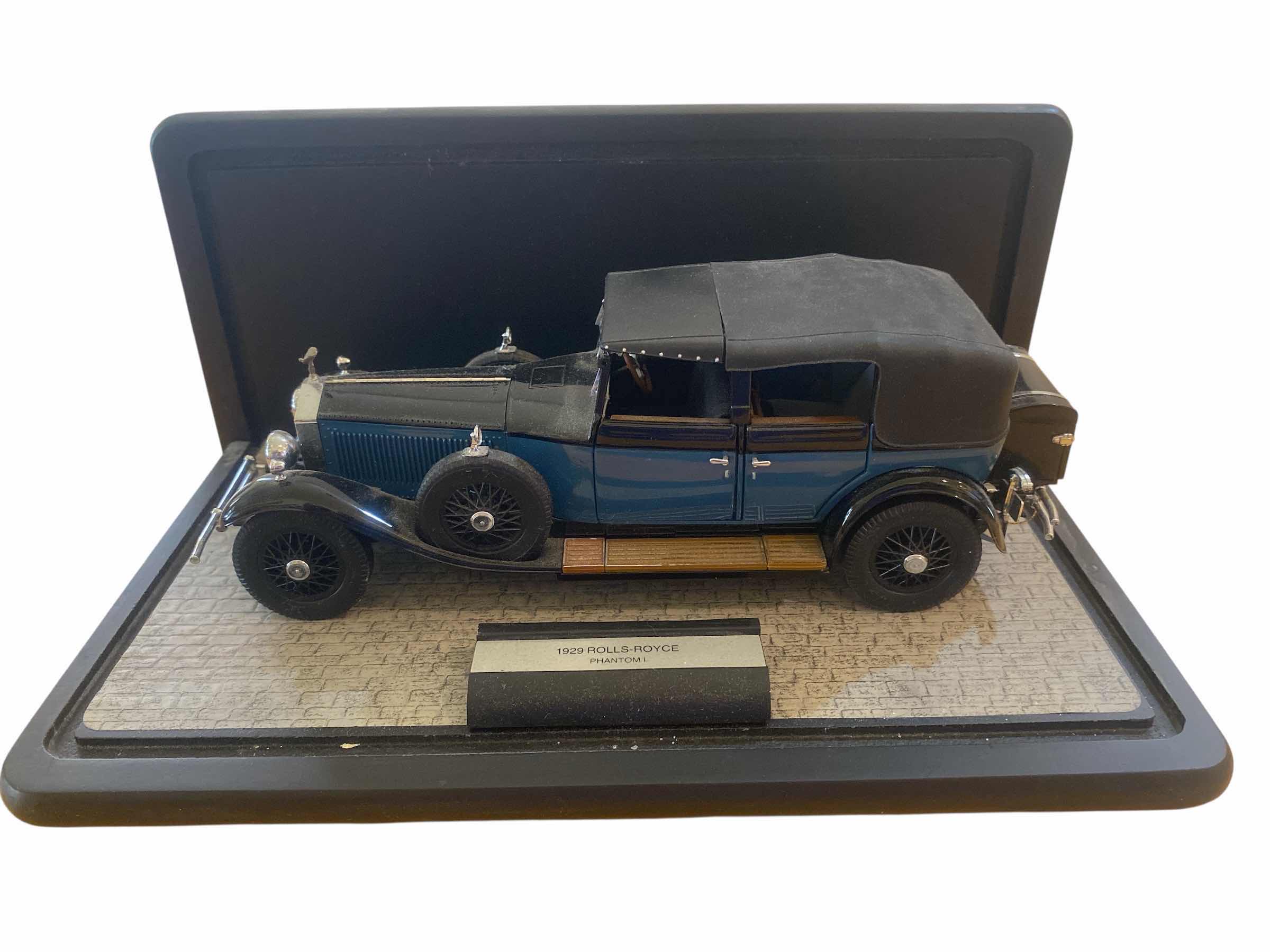 Photo 1 of FRANKLIN MINT PRECISION MODEL 1929 ROLLS ROYCE PHANTOM I LENGTH 9” IN DISPLAY CASE