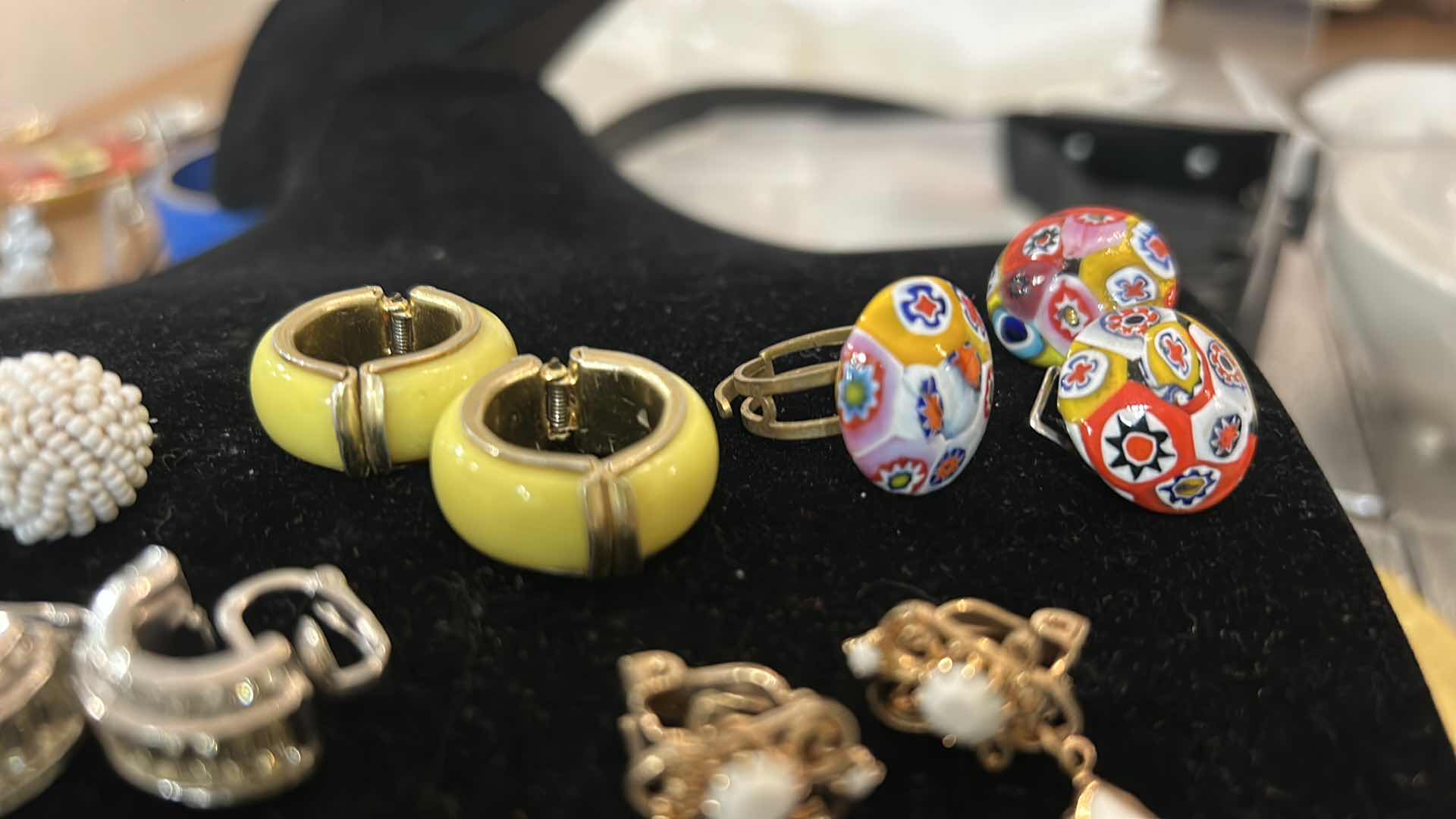 Photo 1 of FASHION JEWELRY - 8 PAIRS CLIP ON EARRINGS AND RING