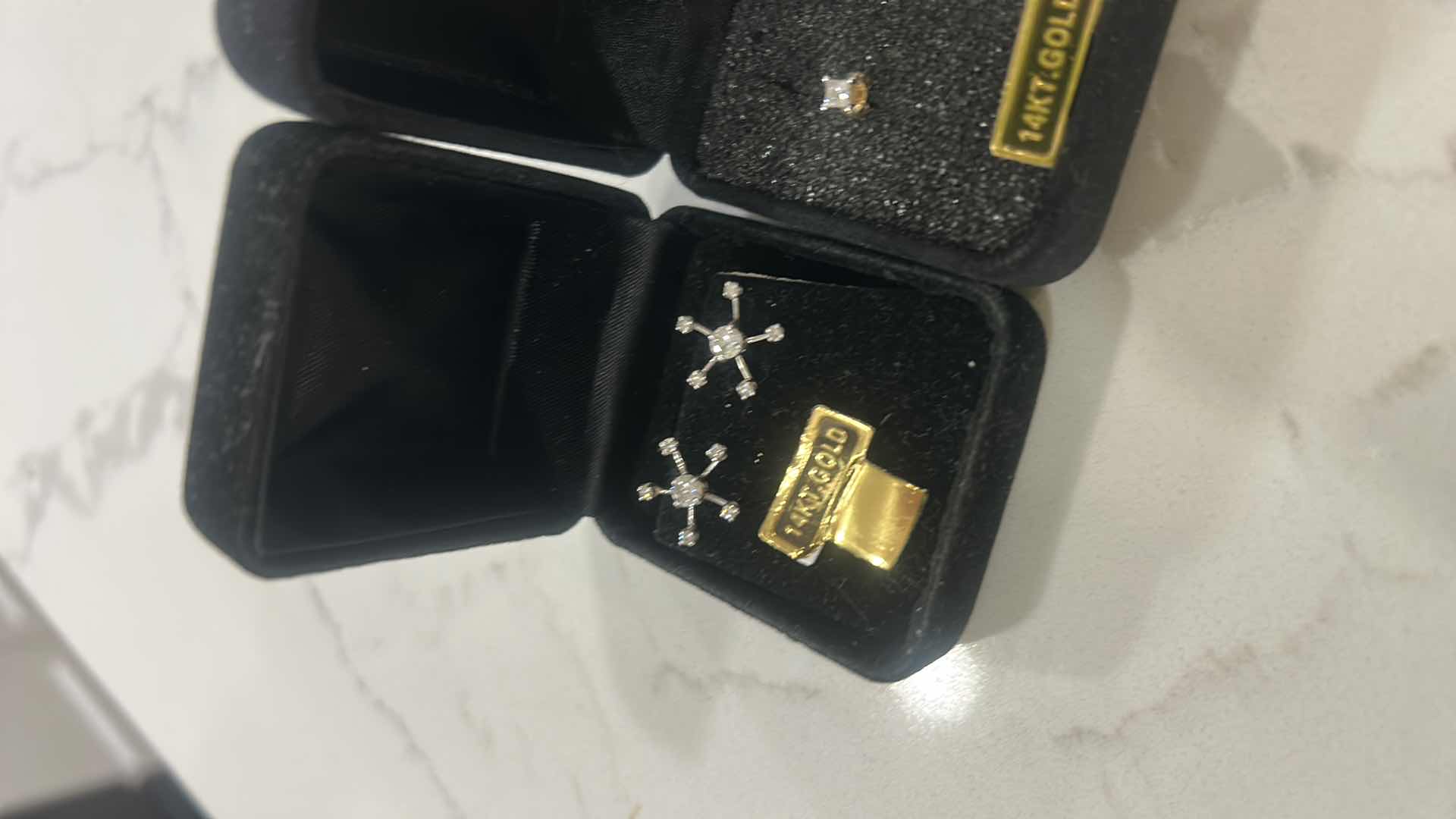 Photo 1 of 3 PAIRS OF DIAMOND EARRINGS/ ALL DIAMOND TESTED