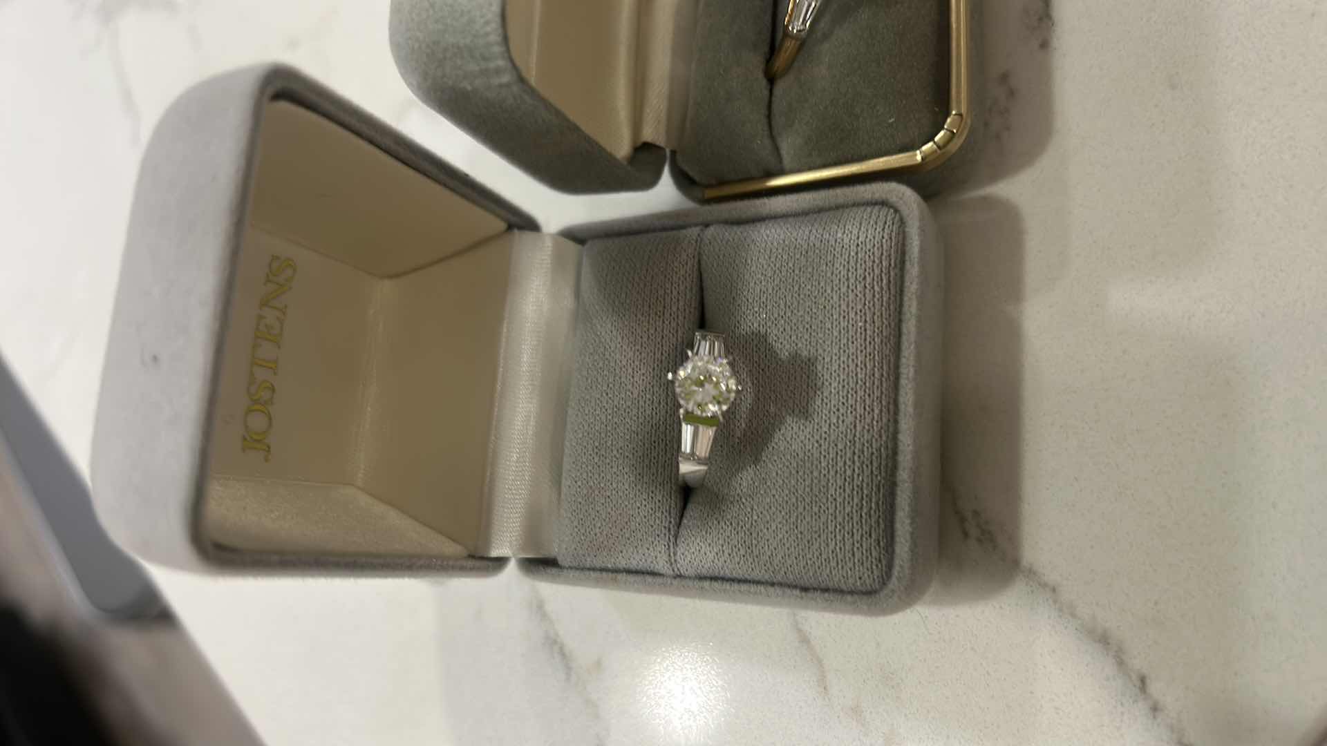 Photo 1 of 2 CUBIC ZIRCONIA RINGS EST SIZE 7 14K ELECTROPLATED