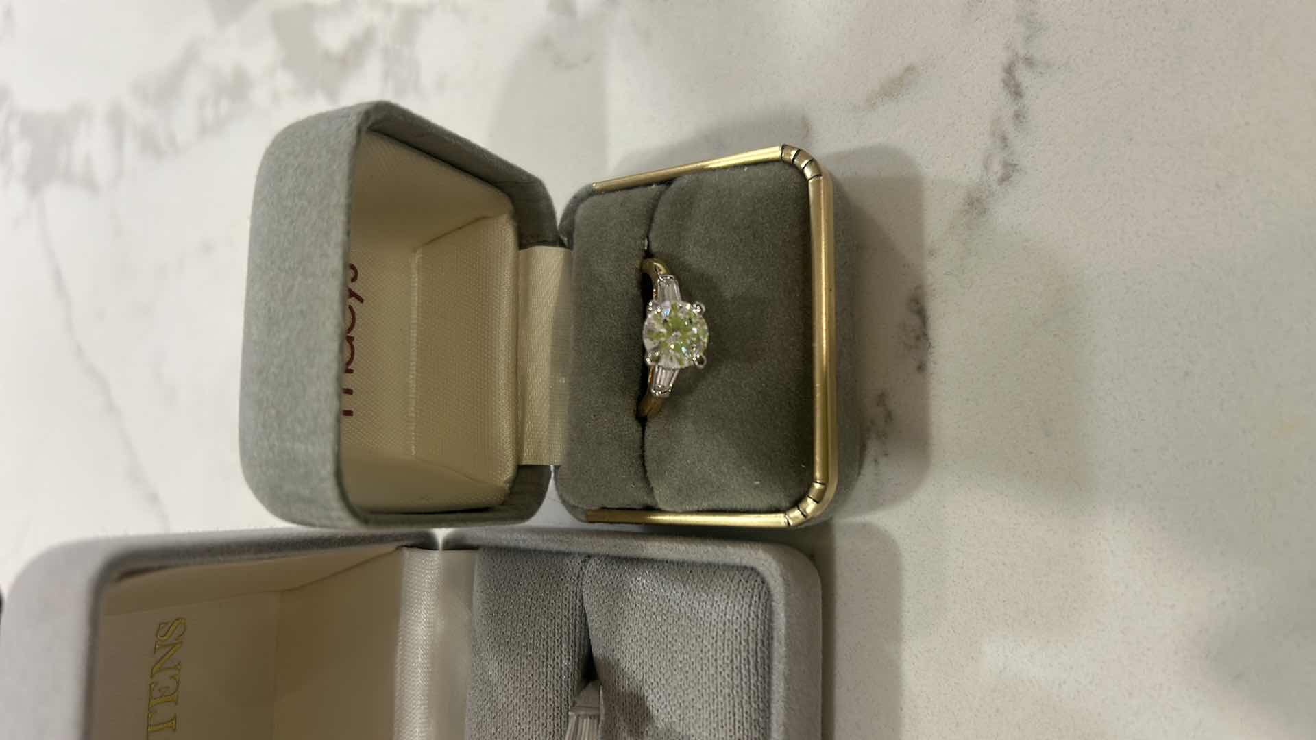 Photo 1 of 2 CUBIC ZIRCONIA RINGS EST SIZE 7 14K ELECTROPLATED