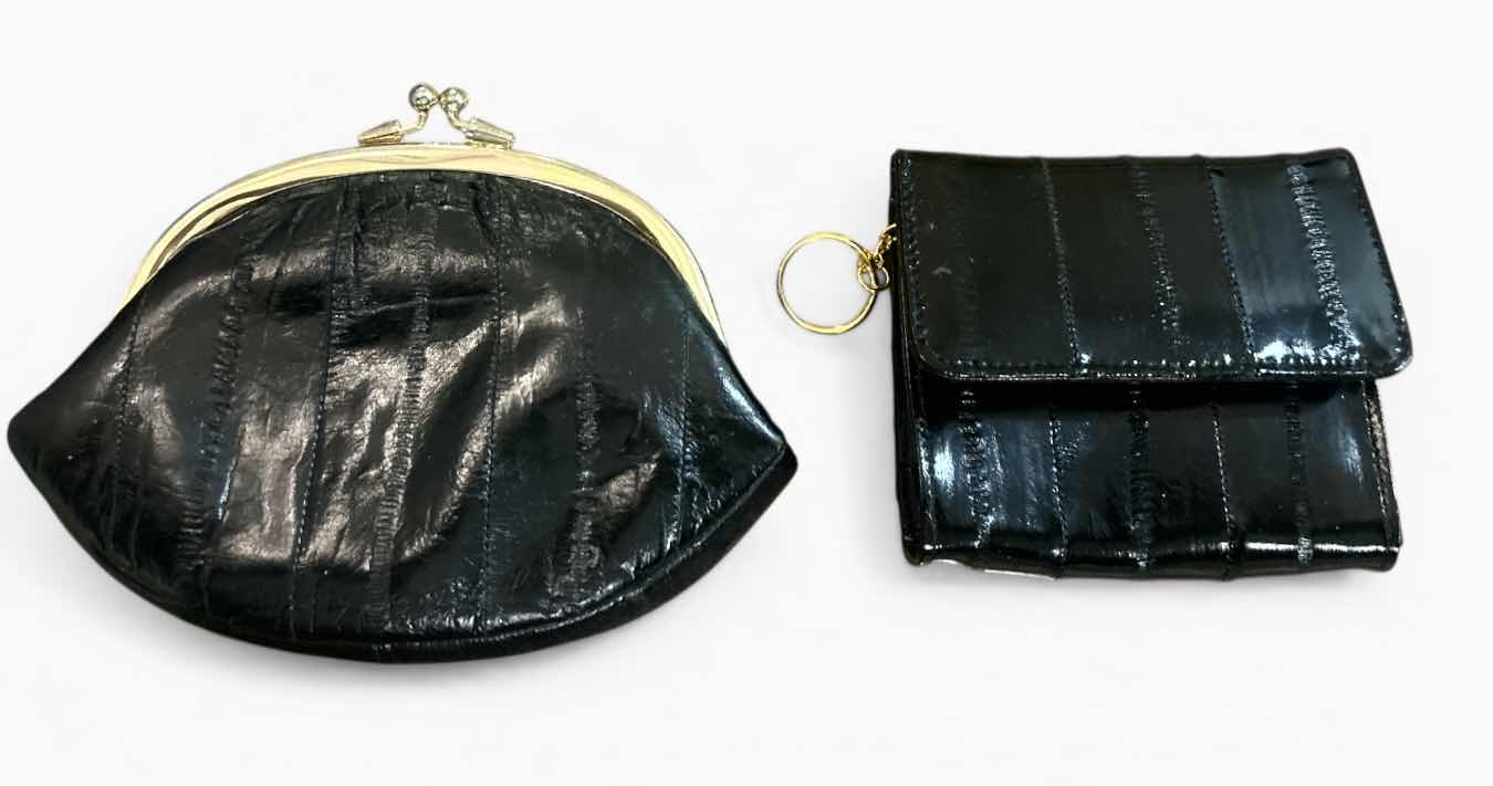 Photo 1 of BLACK EEL SKIN WALLET AND CHANGE PURSE