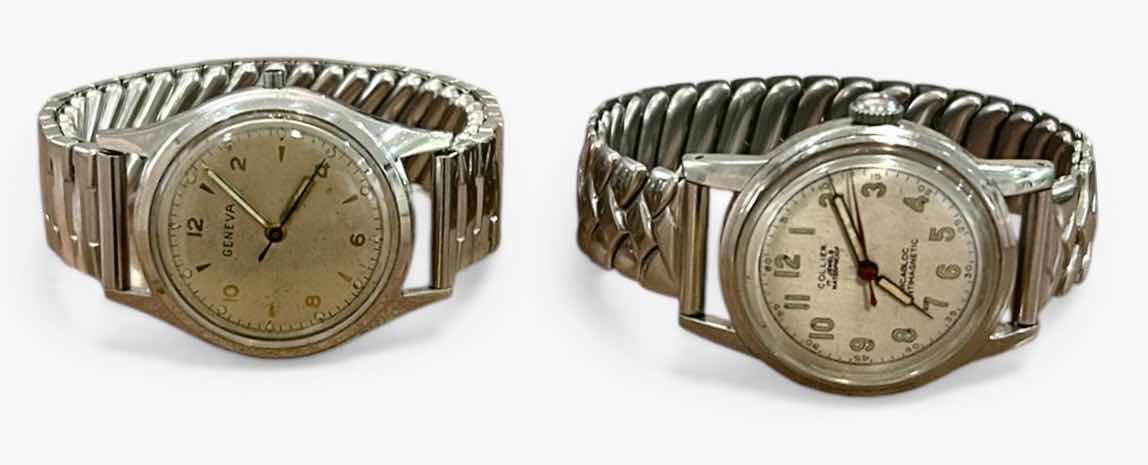 Photo 1 of 2 MENS VINTAGE WATCHES, COLLIER 17 JEWELS WATERPROOF & GENEVA
