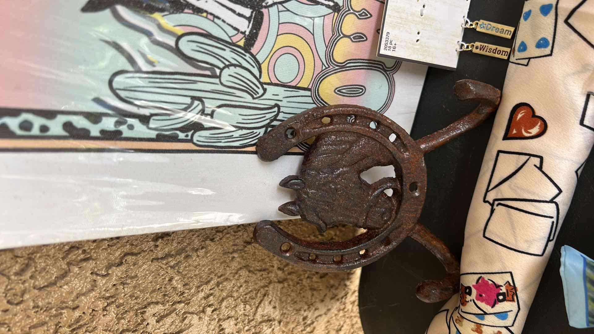 Photo 1 of HATBANDS, CHARMS, METAL HORSE/HORSESHOE WALL HOOKS AND ARTWORK