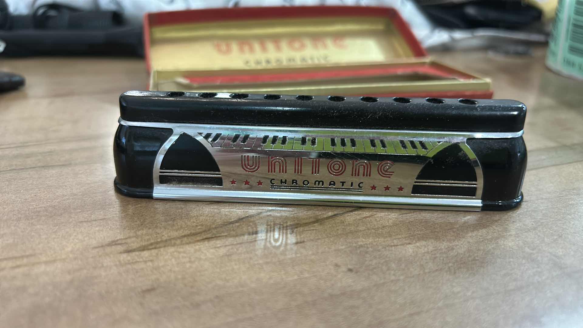 View 5 of UNITONE CHROMATIC HARMONICA (It is part of the "All American Series" and was produced shortly after 1934).