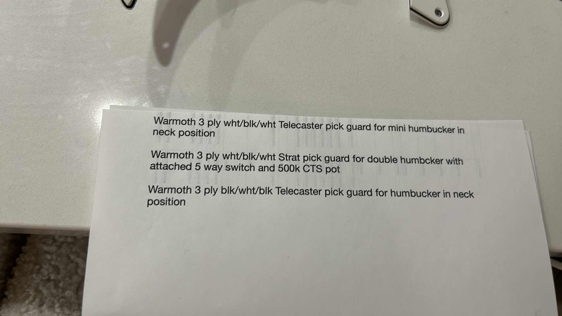 Photo 1 of TELECASTER AND STRAT PICK GUARDS - SEE PHOTOS FOR DETAILS