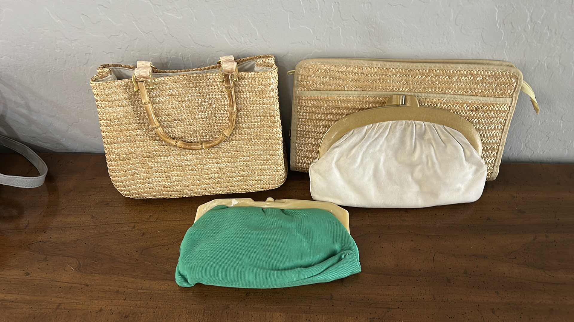 Photo 1 of 1 HANDBAG AND THREE CLUTCHES