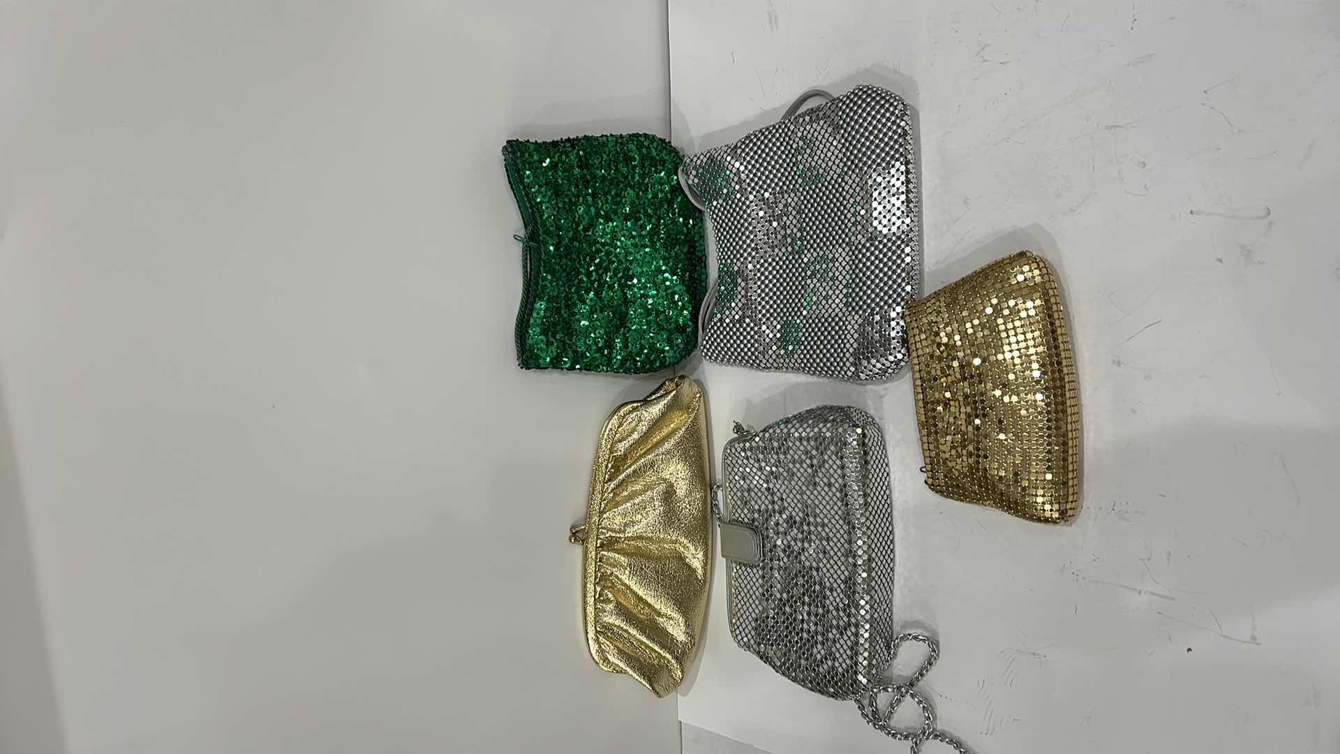 Photo 1 of 5 VINTAGE EVENING CLUTCHES / THREE OUT OF THE FIVE BAGS ARE ICONIC METAL MESH BAGS