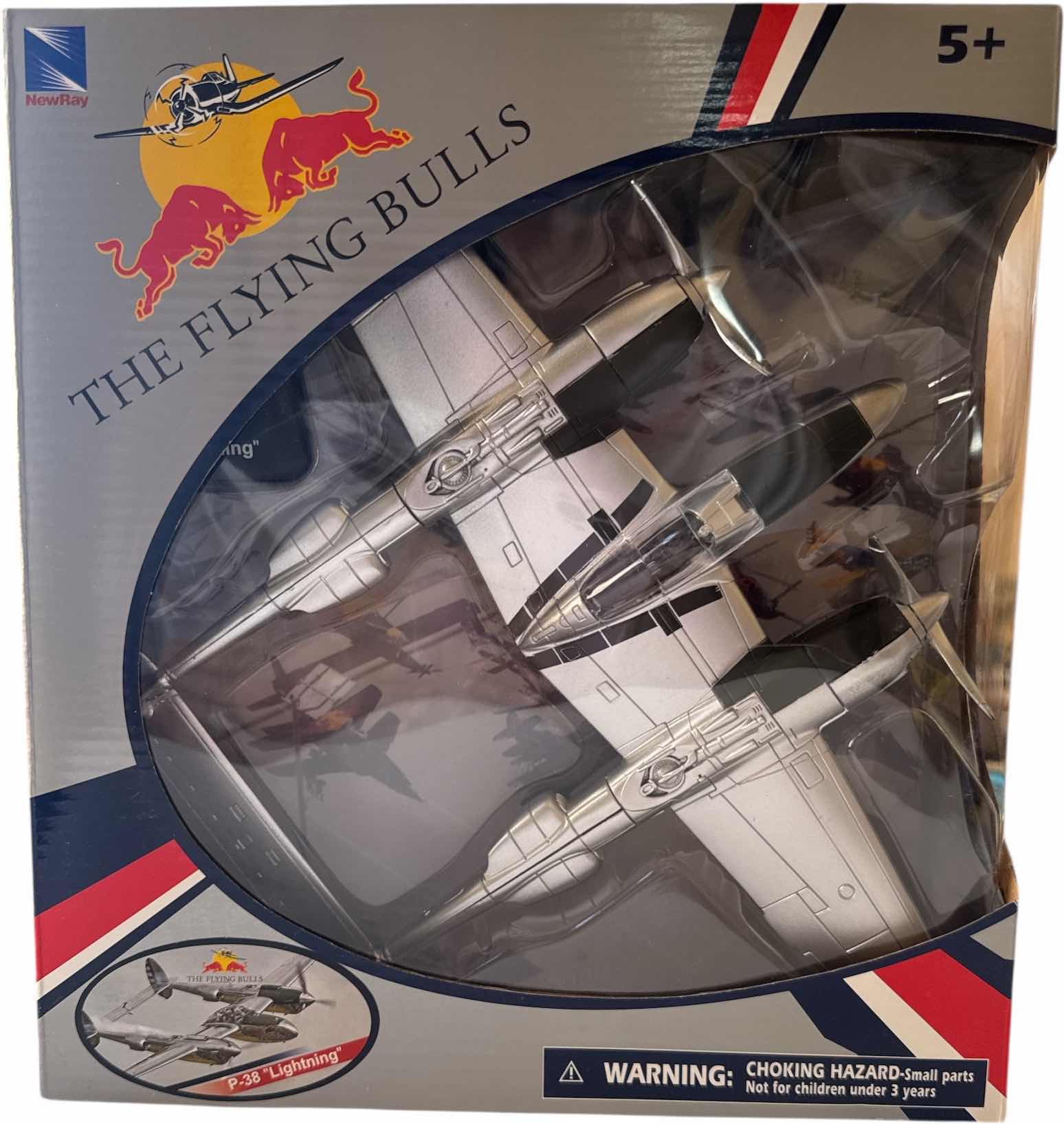 Photo 1 of VINTAGE NEWRAY THE FLYING BULLS, P-38 “LIGHTNING” DIE-CAST MODEL
BOX SIZE
10” X 3” X H11”