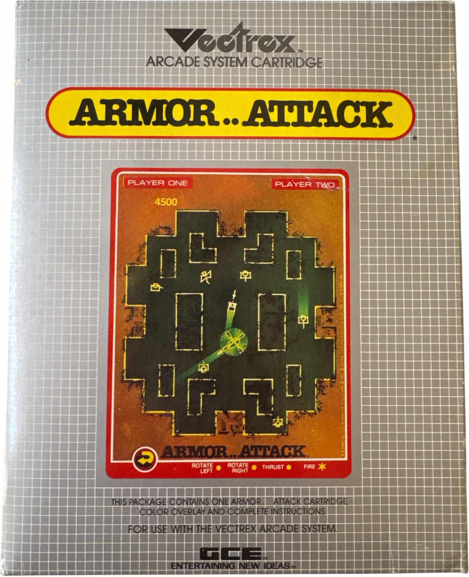 Photo 1 of VINTAGE VEOTREX ARCADE SYSTEM CARTRIDGE ARMOR ATTACK

BOX SIZE
6.75” X 1” X H8.5”