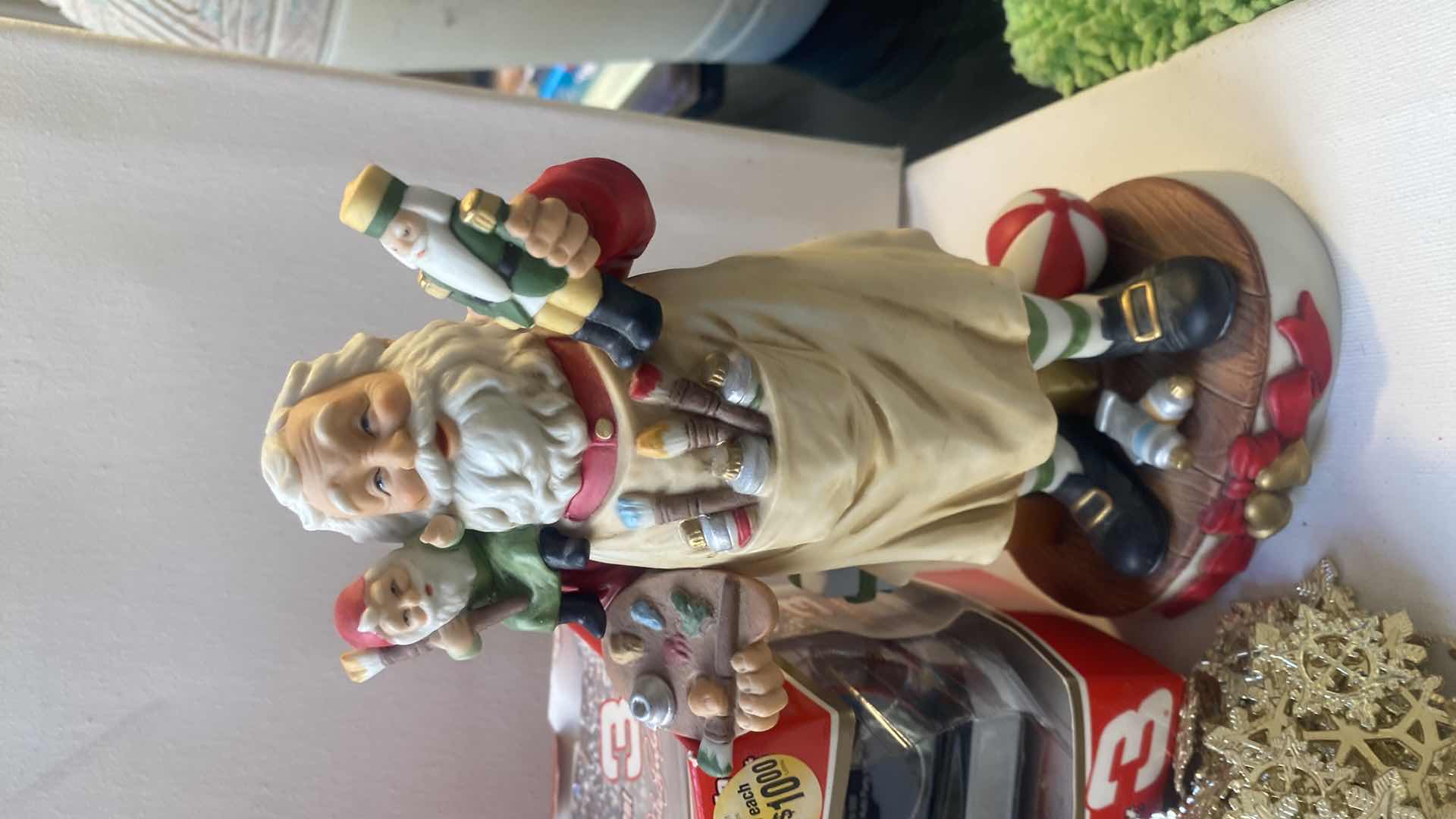 Photo 1 of 5 - HOLIDAY DECOR - ORNAMENTS GARLAND AND SANTA FIGURINE H8”