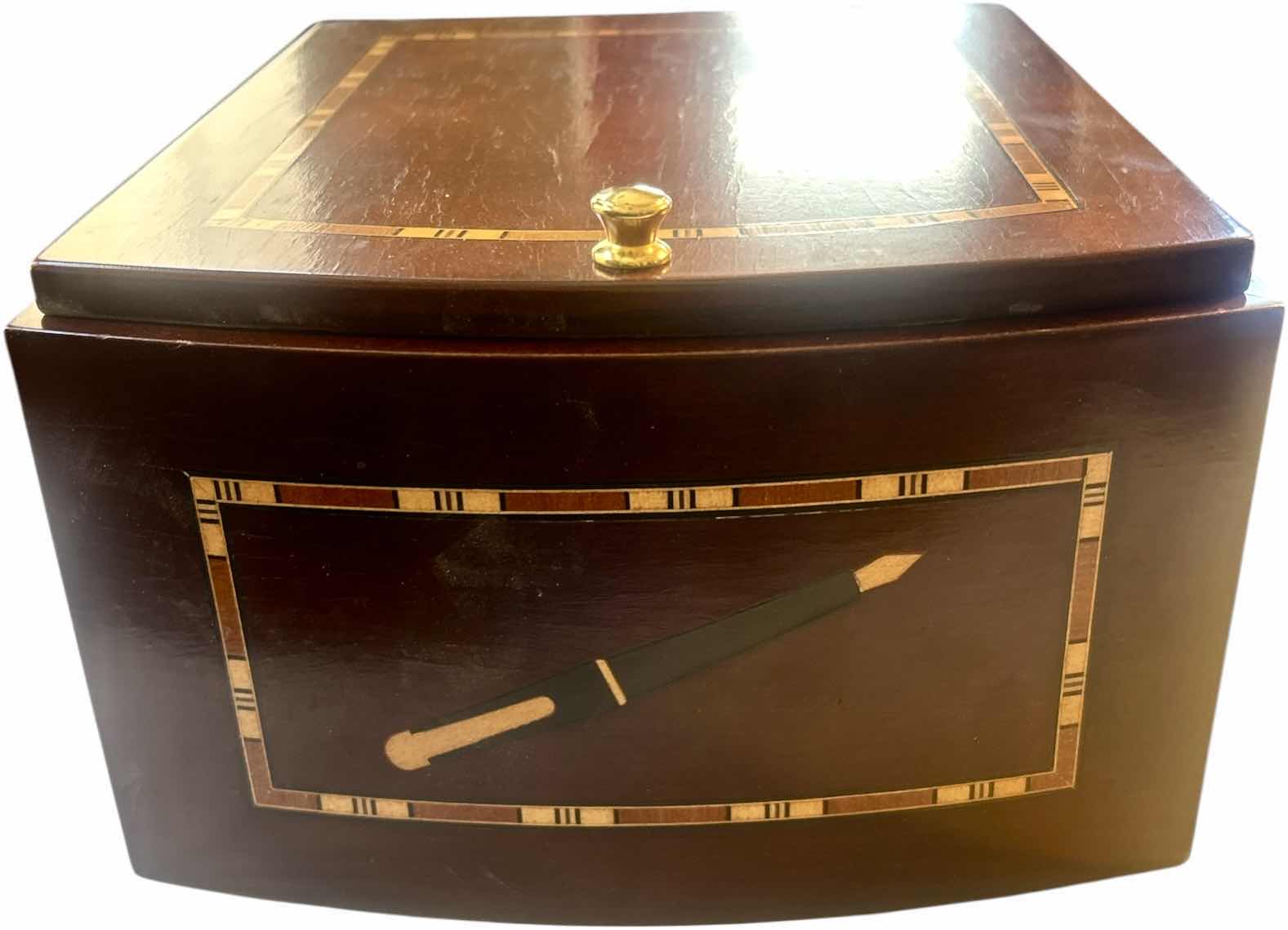 Photo 1 of WOOD FOUNTAIN PEN STORAGE BOX 8 1/2” x 9 1/2” x H5 1/2”