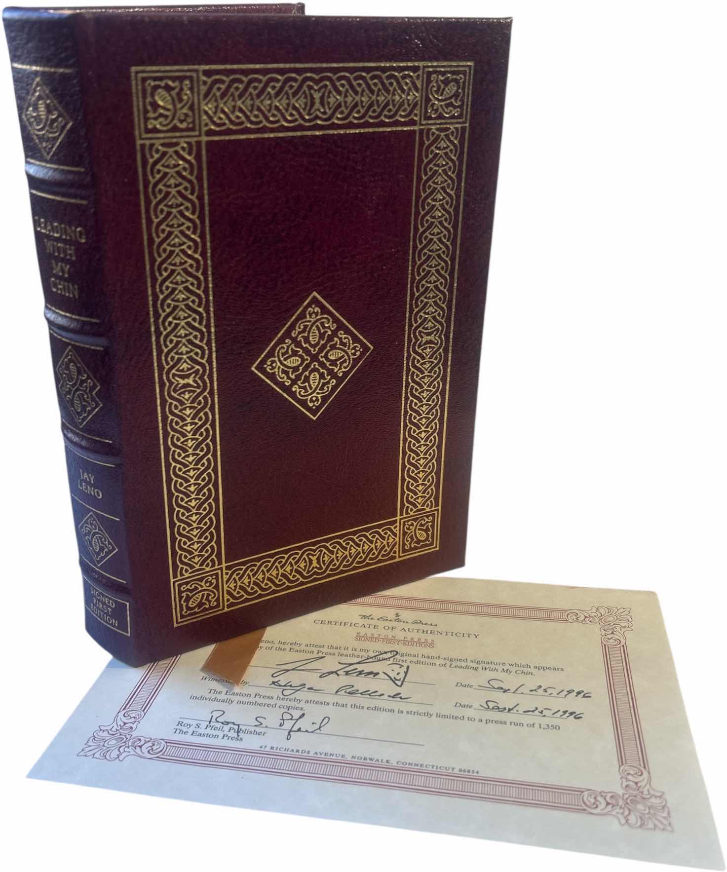 Photo 1 of SIGNED AND NUMBERED FIRST EDITION HARDCOVER BOOK “LEADING WITH MY CHIN” BY JAY LENO WITH COA