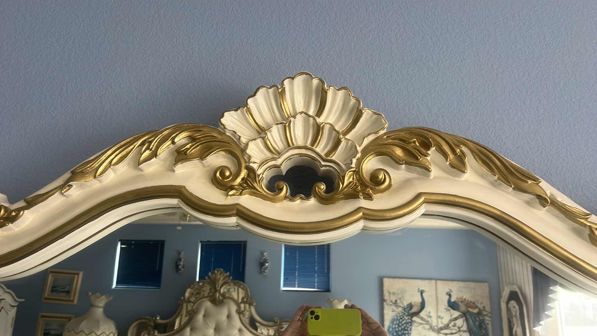 Photo 1 of ORNATE VINTAGE GOLD AND WHITE MIRROR 63“ x H47“