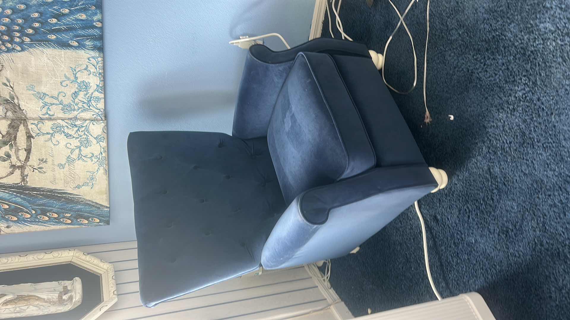 Photo 1 of SOFT NAVY BLUE FABRIC RECLINER 32” X 32” x H39.5”
