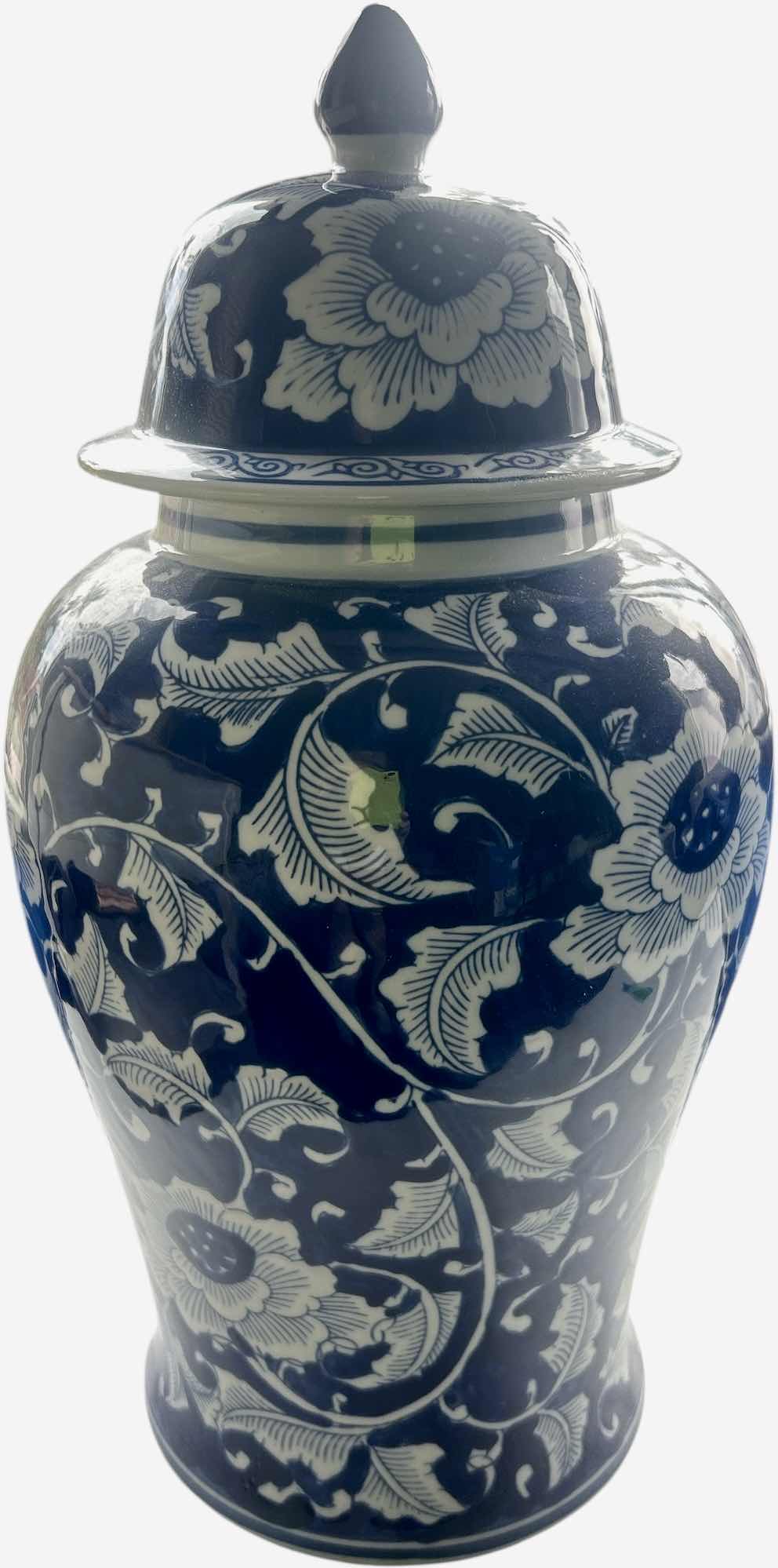 Photo 1 of BLUE AND WHITE TEMPLE JAR H 18”