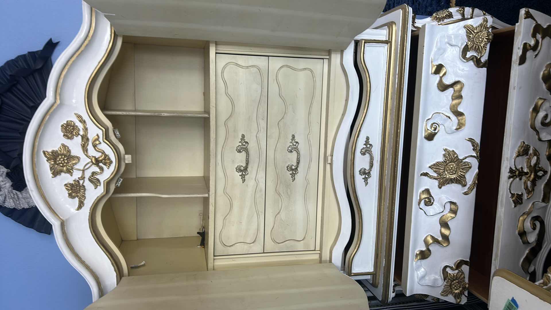 Photo 1 of WHITE AND GOLD WARDROBE 44“ x 21 1/2“ x H73 1/2“