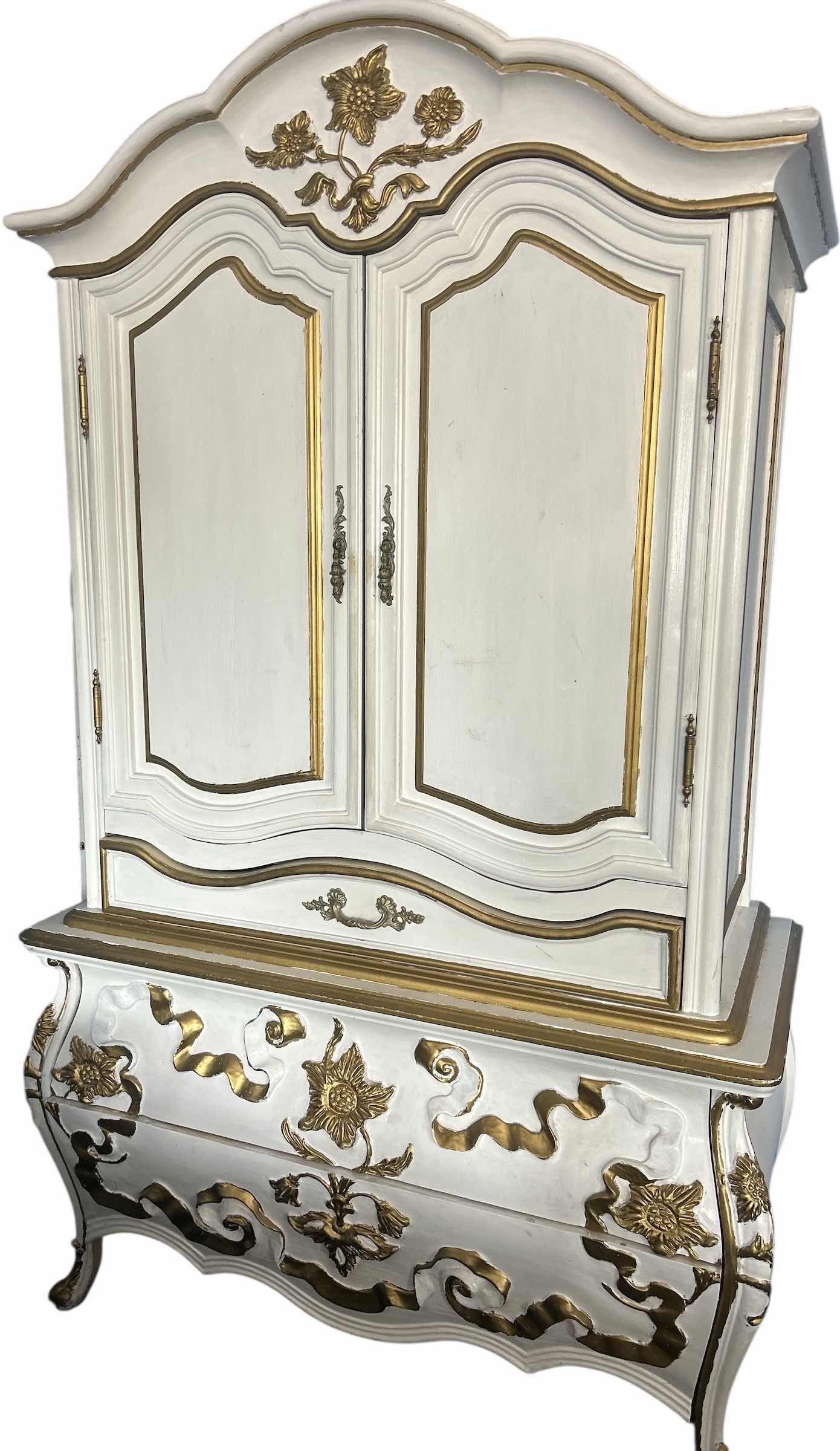 Photo 1 of WHITE AND GOLD WARDROBE 44“ x 21 1/2“ x H73 1/2“