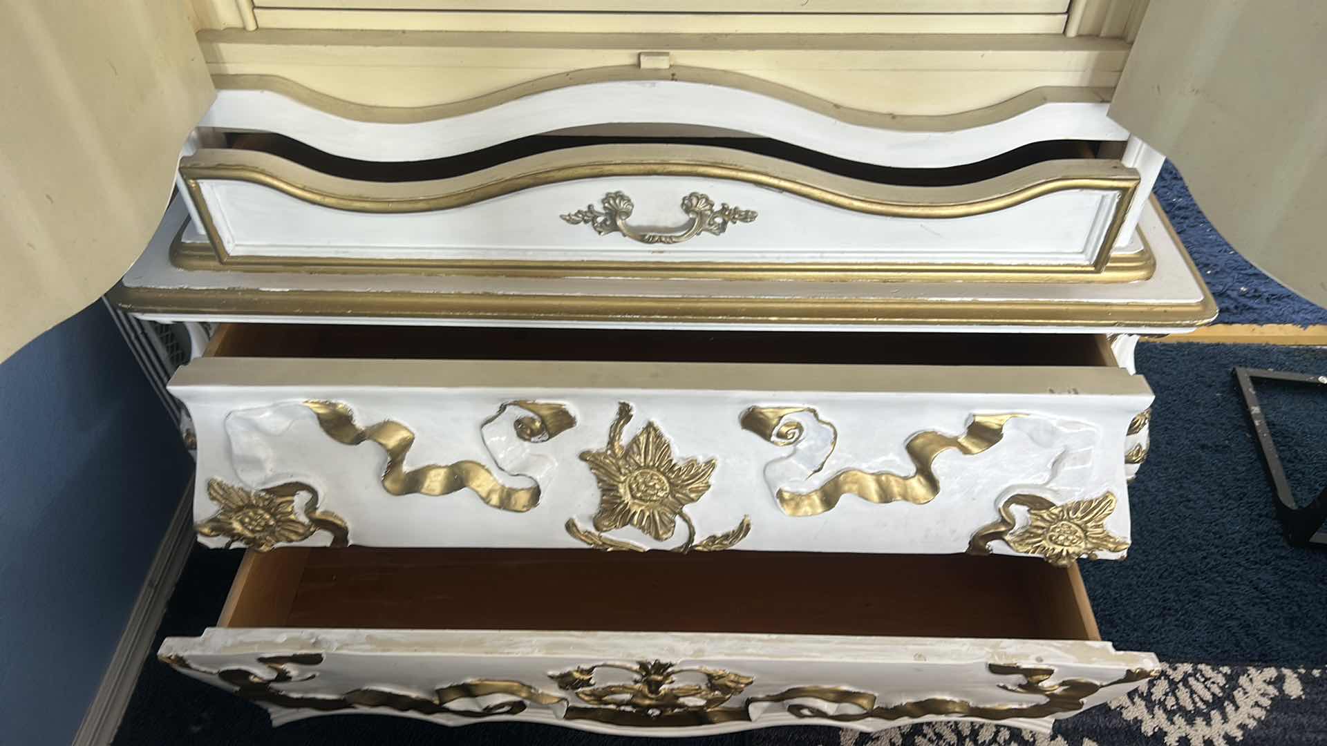 Photo 1 of WHITE AND GOLD WARDROBE 44“ x 21 1/2“ x H73 1/2“