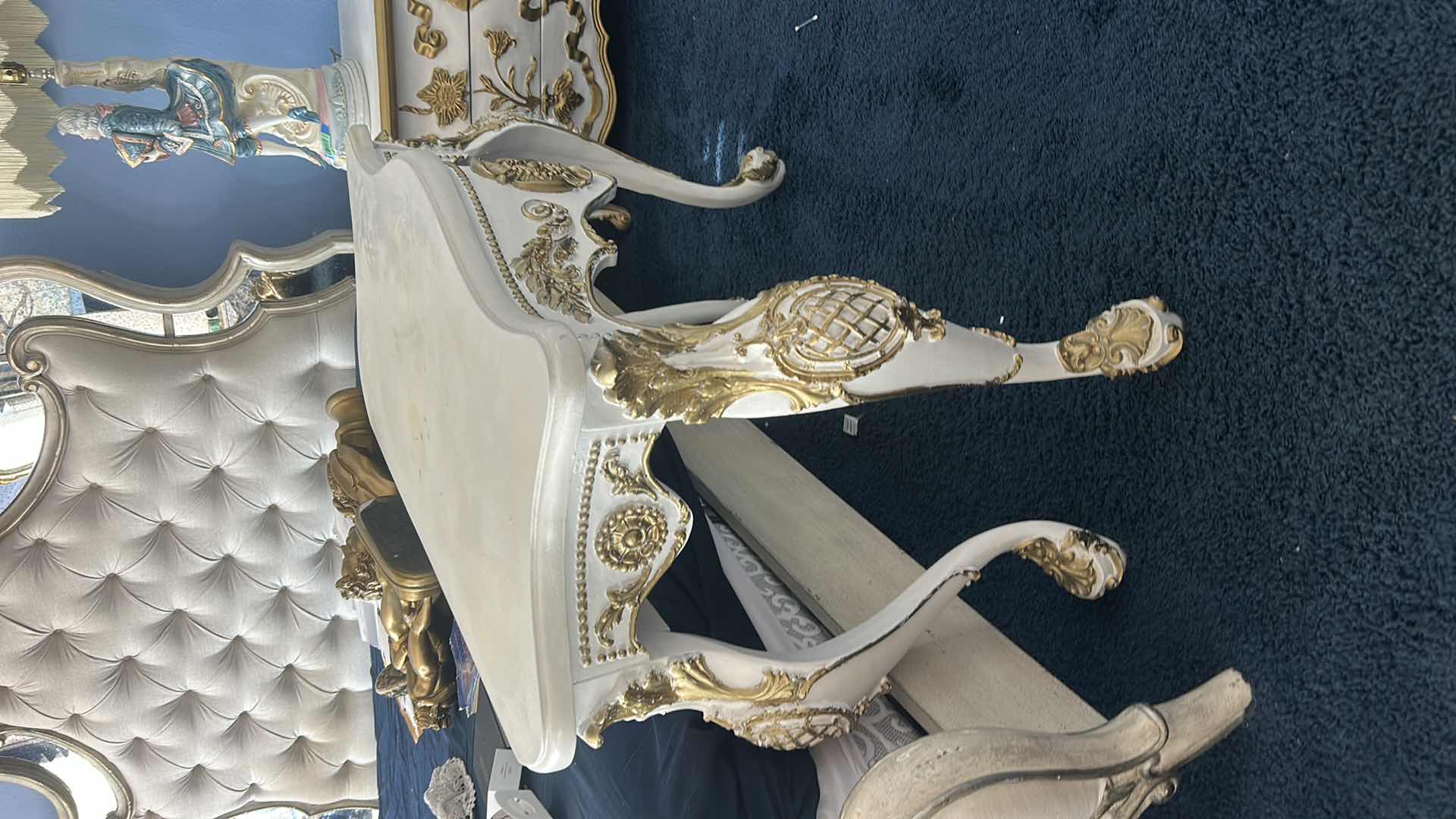 Photo 1 of GOLD AND WHITE SOFA/ENTRY TABLE 42“ x 21 1/2“ x H31 1/2“