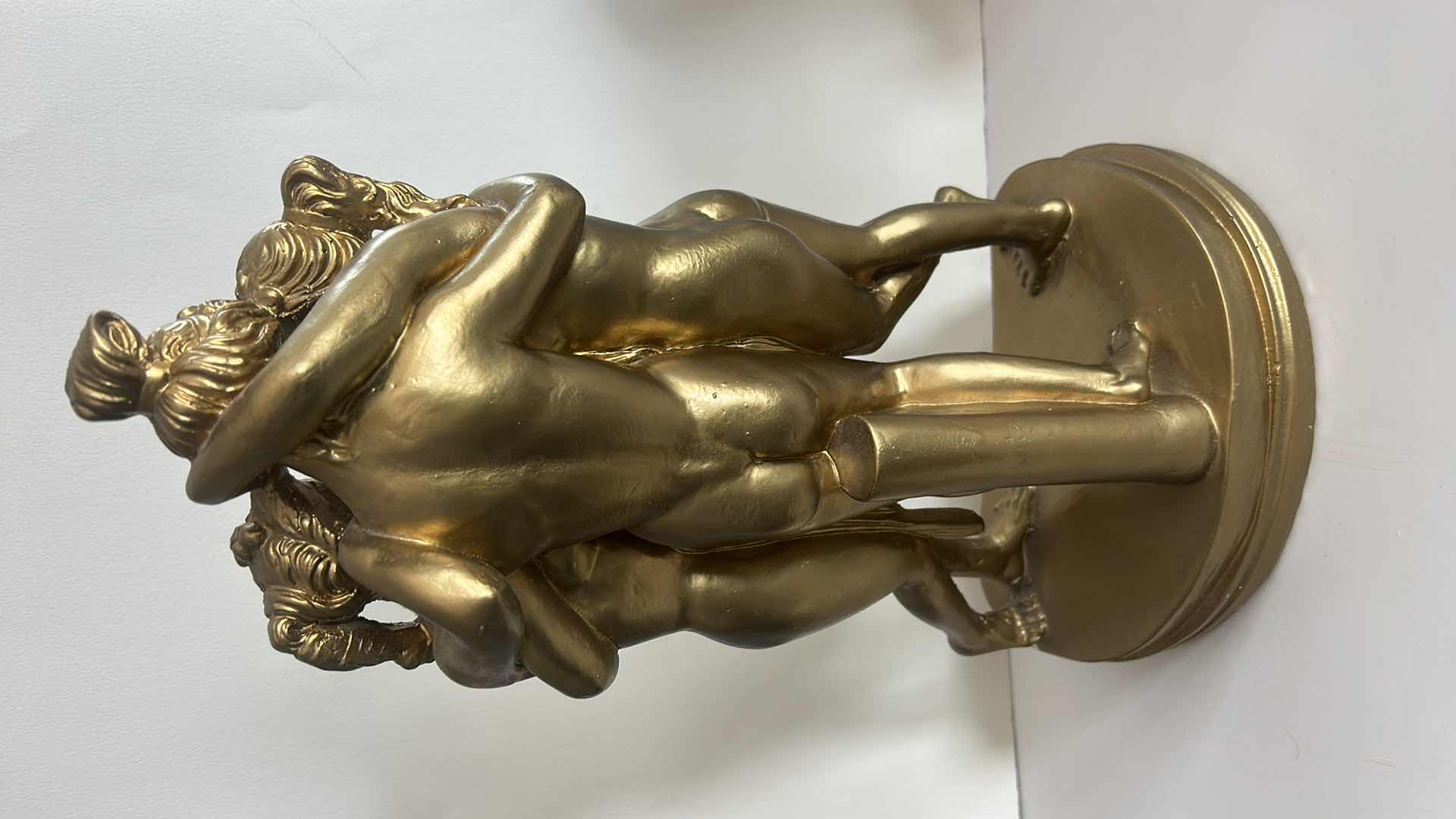Photo 1 of GOLD PAINTED PLASTER GOLD STATUE OF THE THREE GRACES, H 18”