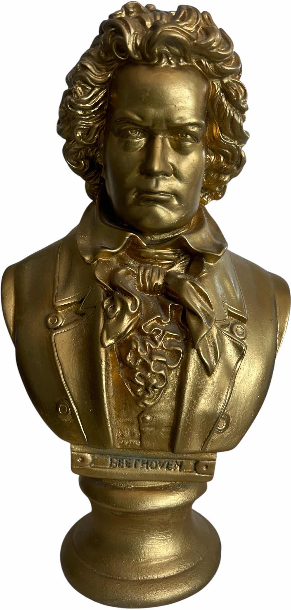 Photo 1 of GOLD PAINTED PLASTER BEETHOVEN BUST H18”