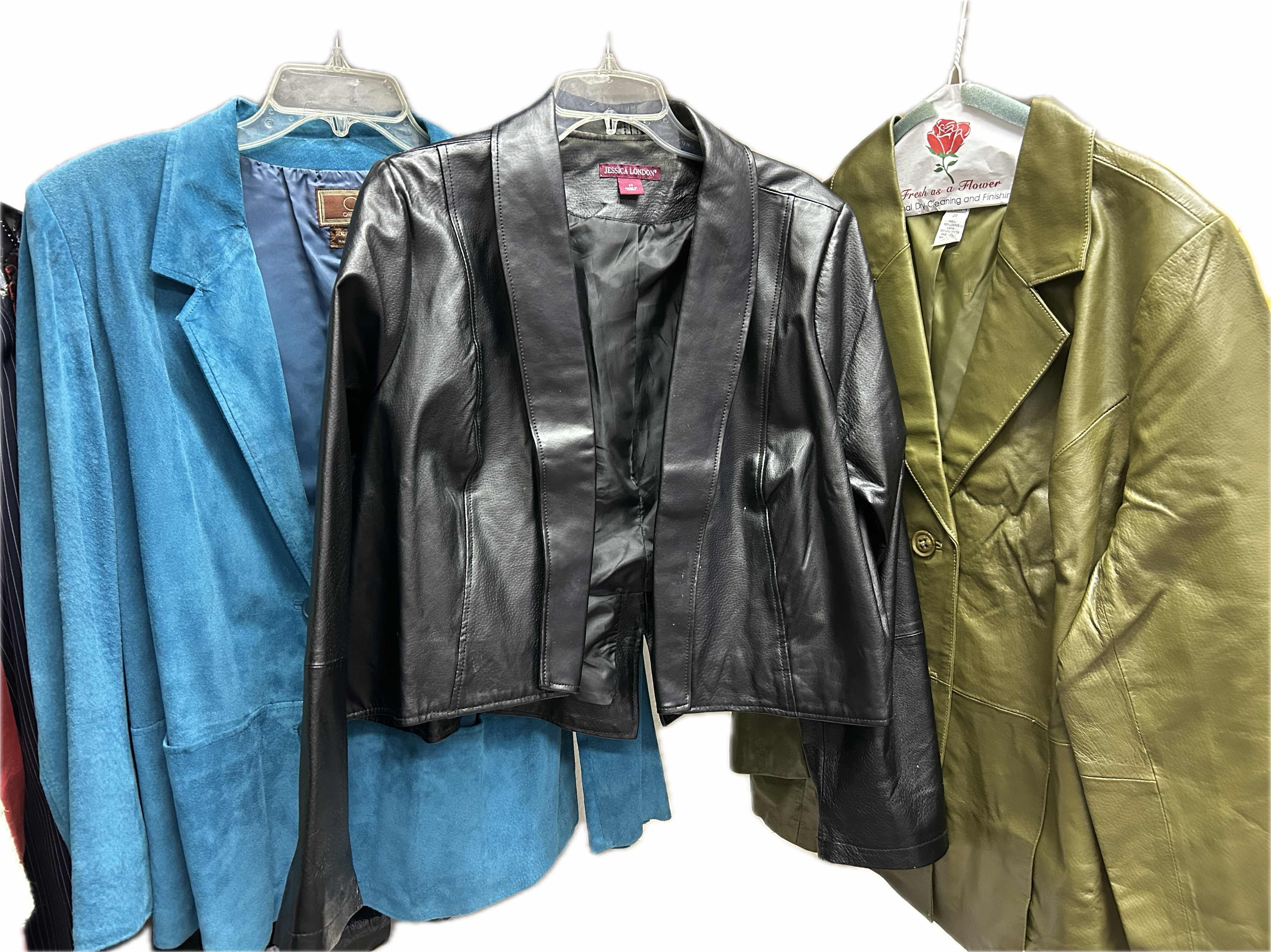 Photo 1 of WOMENSWEAR- 3 LEATHER JACKETS SIZE 16 & 20