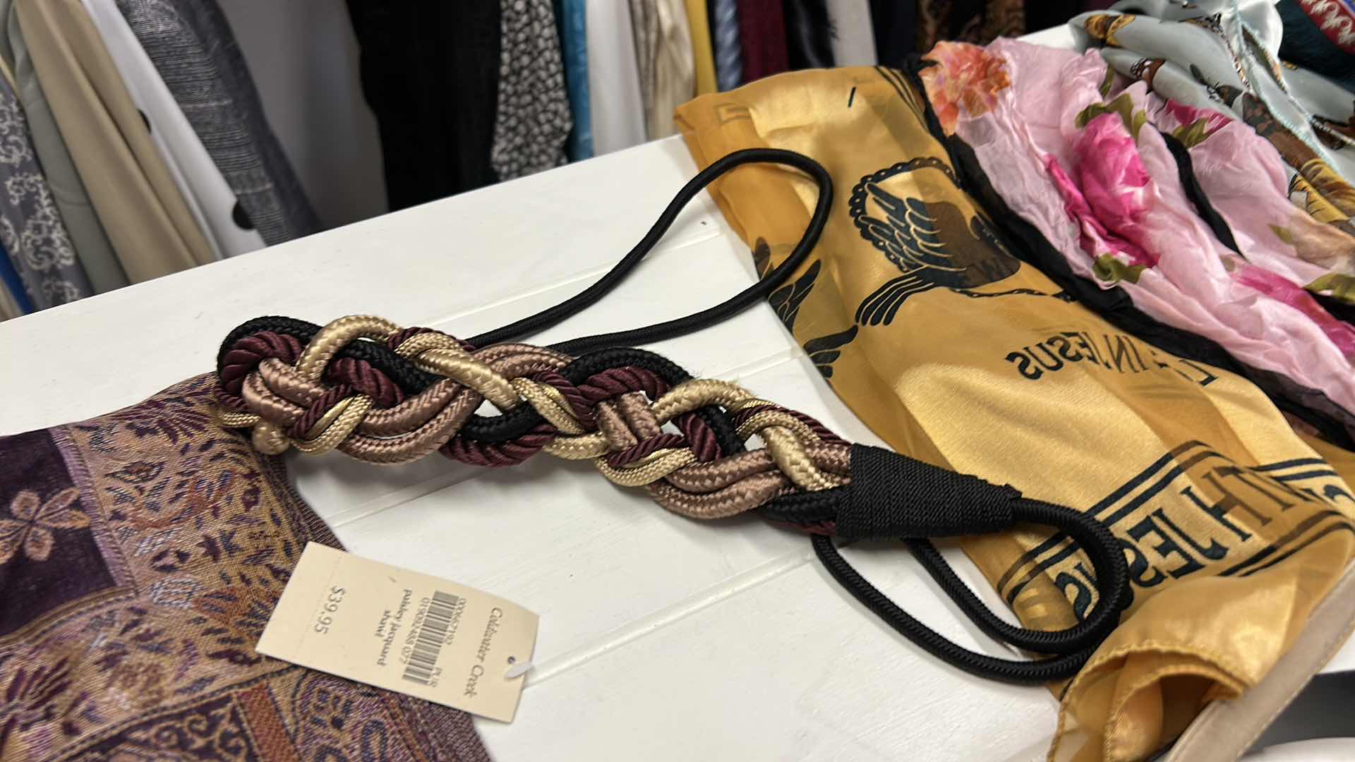 Photo 1 of WOMENS FASHION ACCESSORIES- BELTS, SCARVES, FLOWER CLIPS/PINS AND STOCKINGS