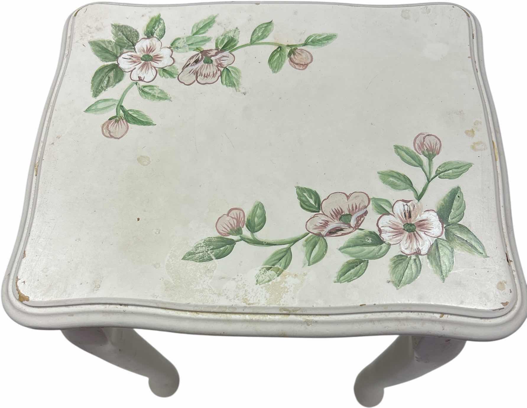 Photo 1 of TINY HAND-PAINTED TABLE 12” x 9 1/2” x H15”