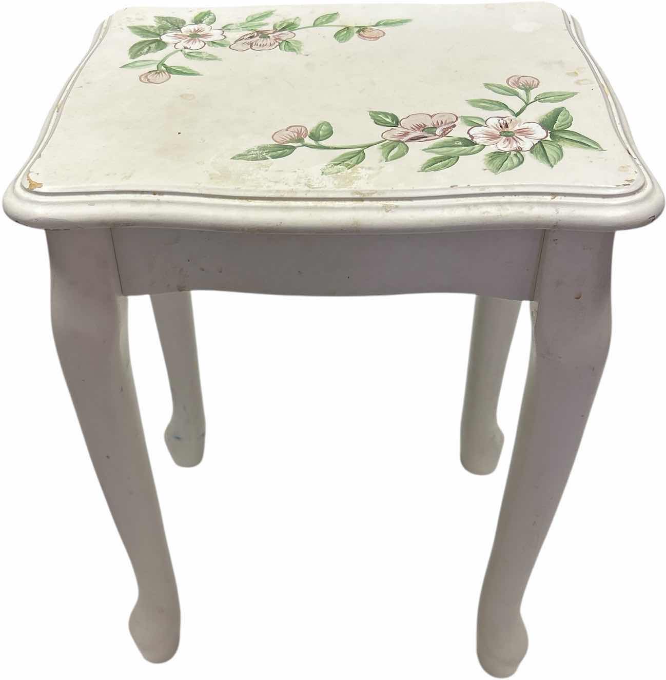 Photo 1 of TINY HAND-PAINTED TABLE 12” x 9 1/2” x H15”