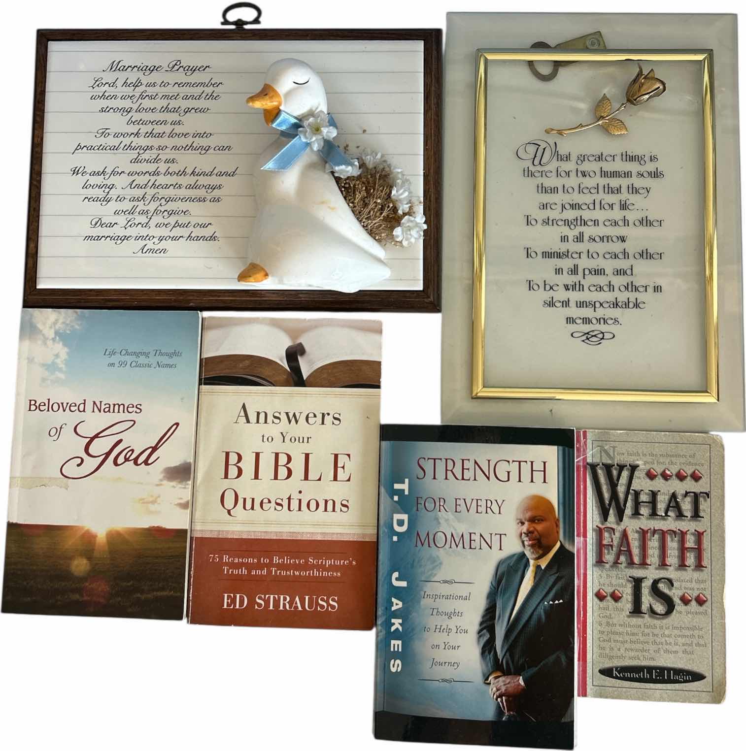 Photo 1 of RELIGIOUS ITEMS- BOOKS AND PLAQUES