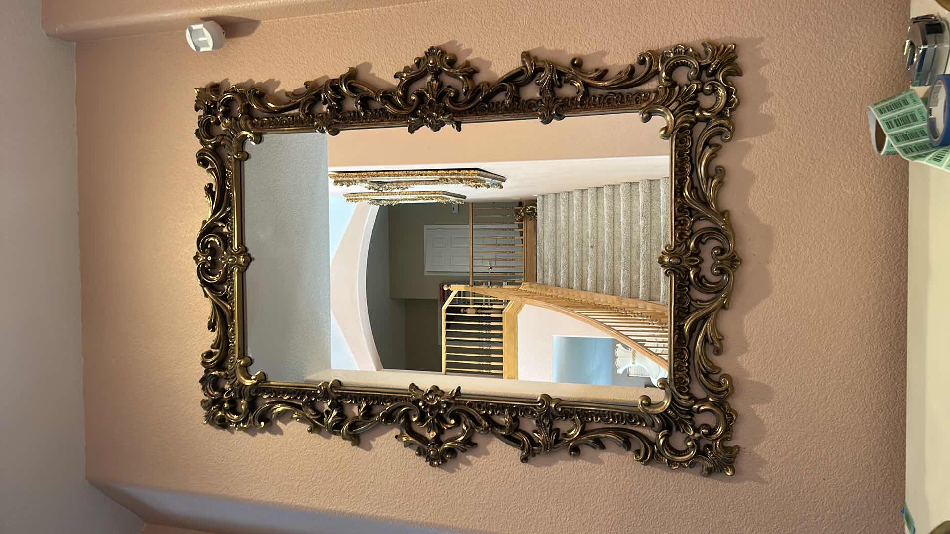 Photo 1 of LIGHTWEIGHT RESIN ORNATE GOLD FRAMED MIRROR 35 1/2“ x H48“