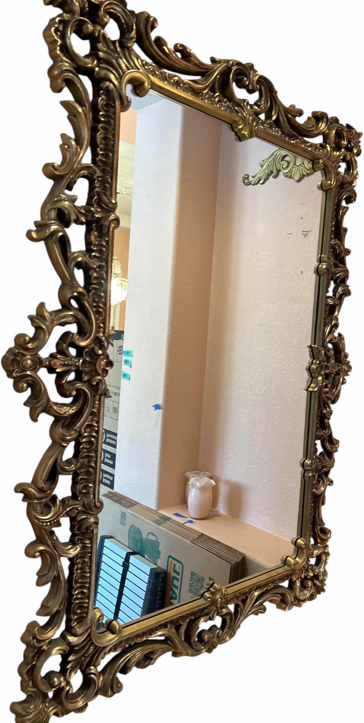 Photo 1 of LIGHTWEIGHT RESIN ORNATE GOLD FRAMED MIRROR 35 1/2“ x H48“