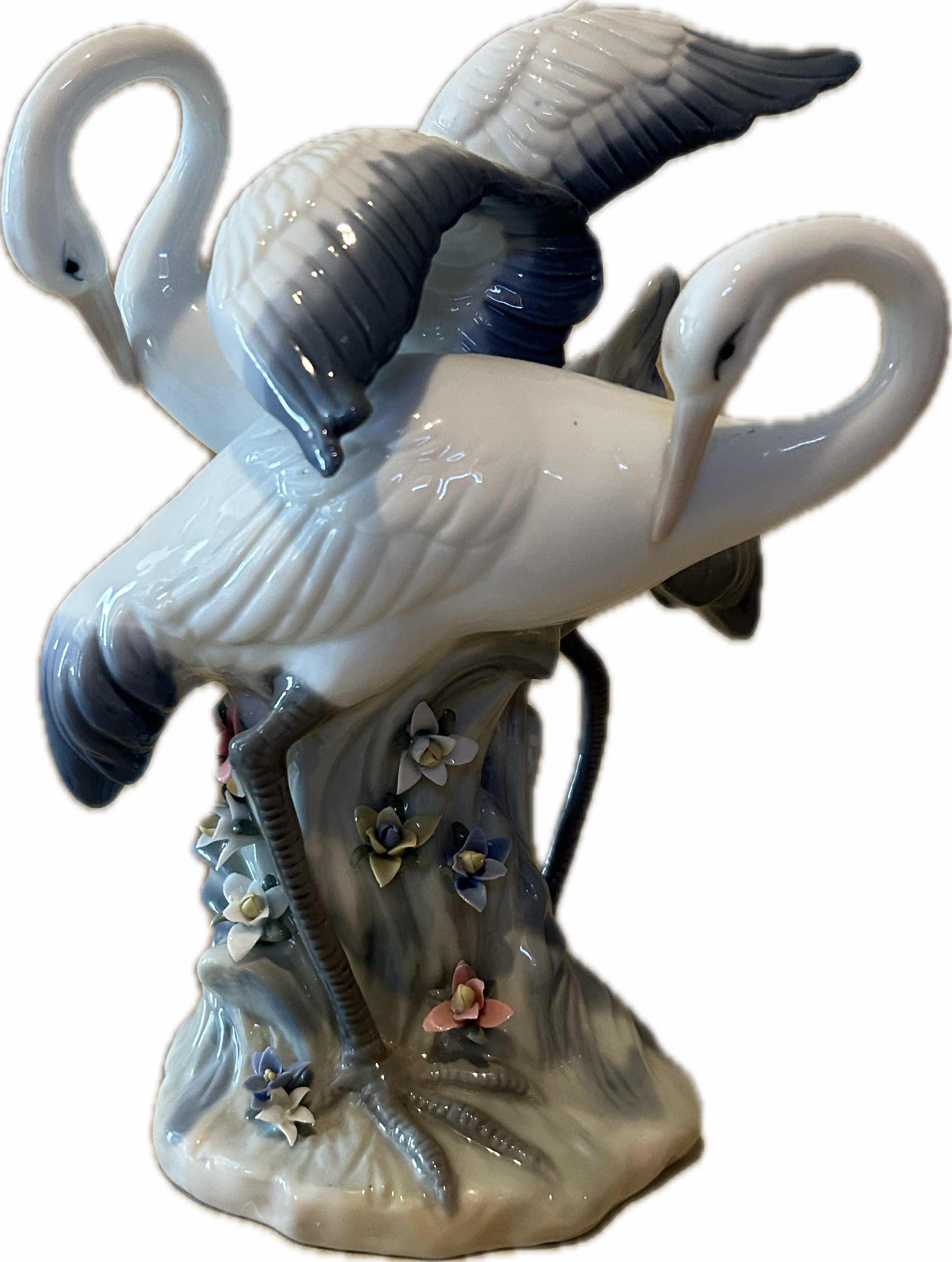 Photo 1 of PORCELAIN CRANE FIGURINE H11.5”