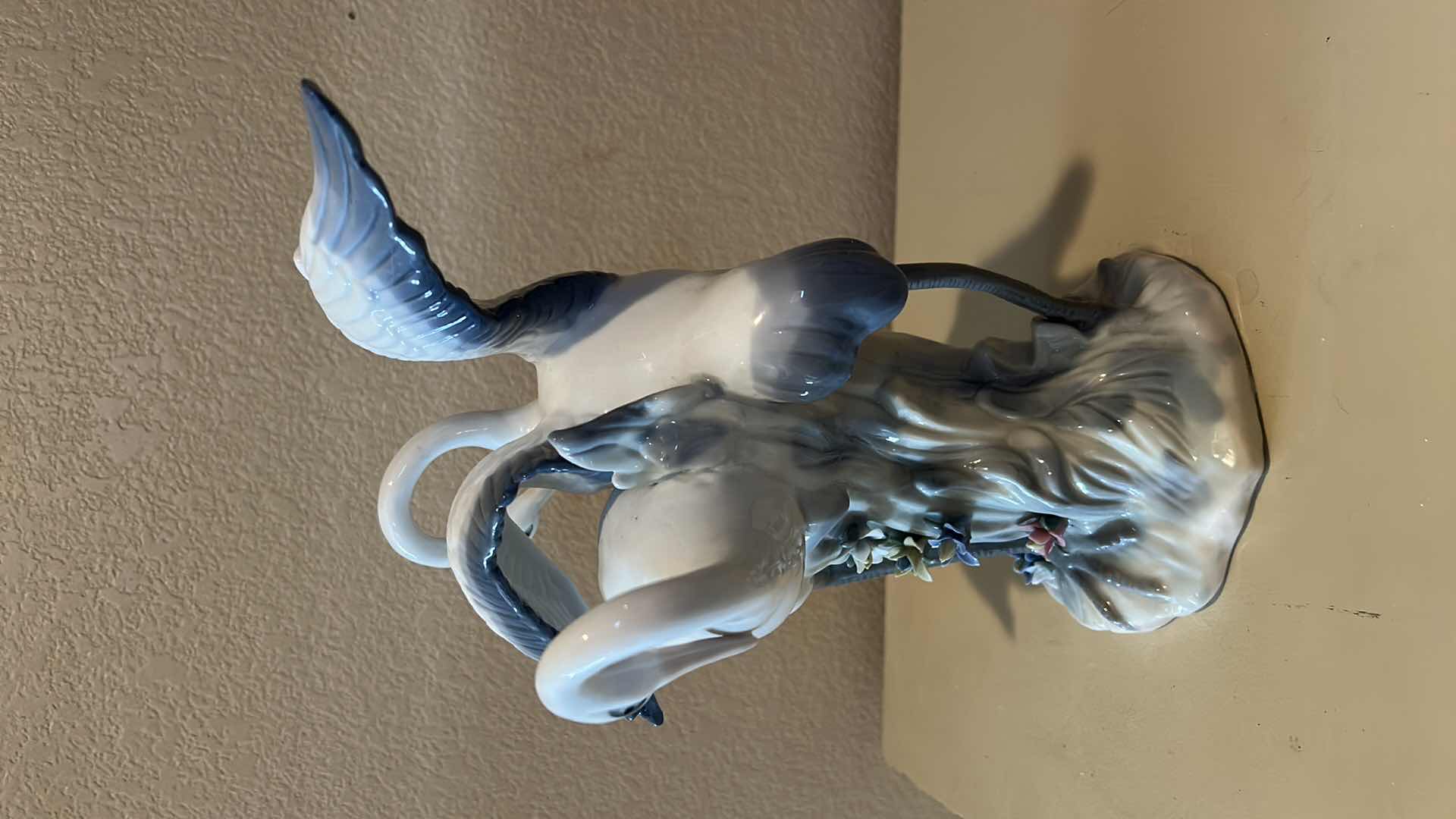 Photo 1 of PORCELAIN CRANE FIGURINE H11.5”