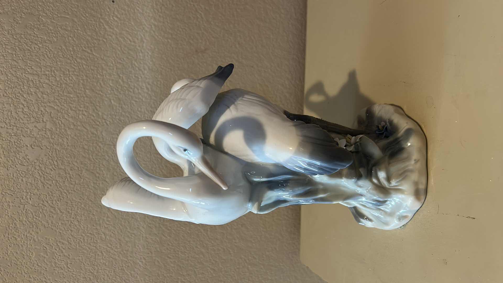 Photo 1 of PORCELAIN CRANE FIGURINE H11.5”