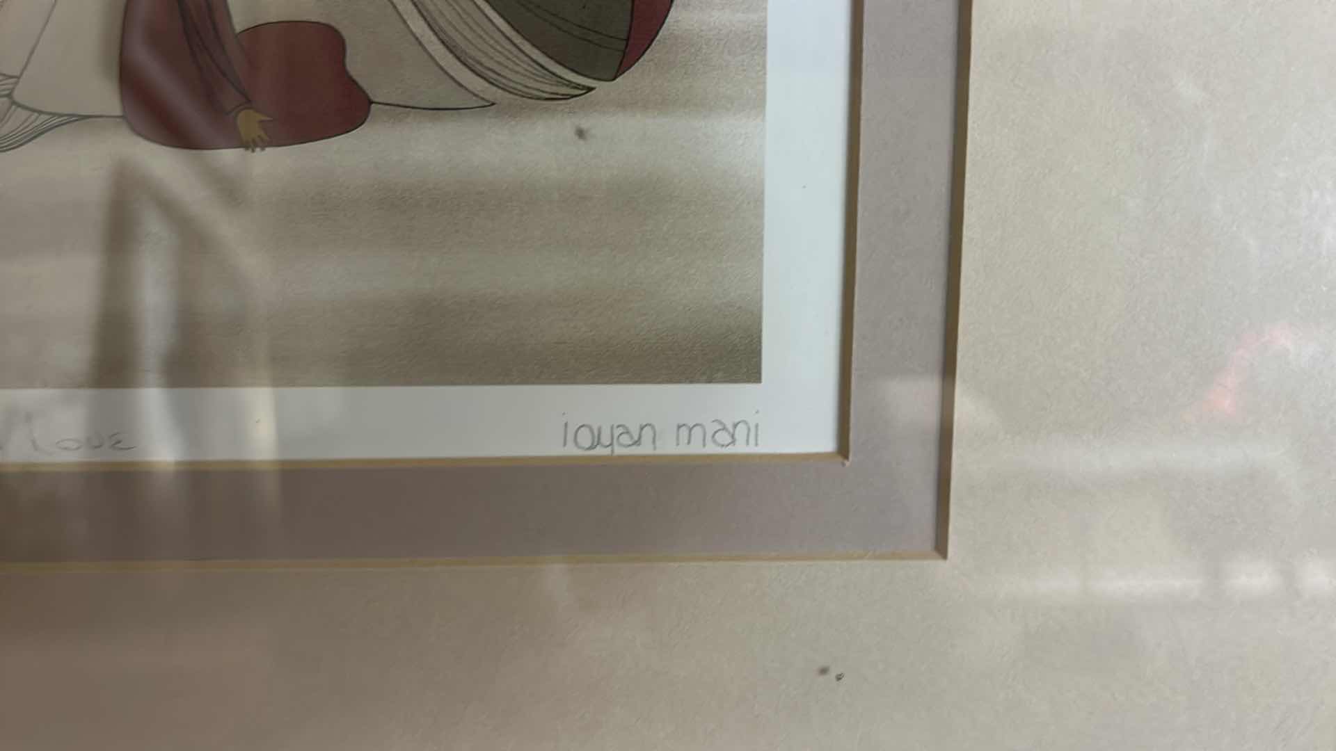 Photo 1 of 2 FRAMED WATERCOLORS “A MOTHERS LOVE, THE SACRED STONES” SIGNED IOYAN MANI ARTWORK 13” x H15 1/4”