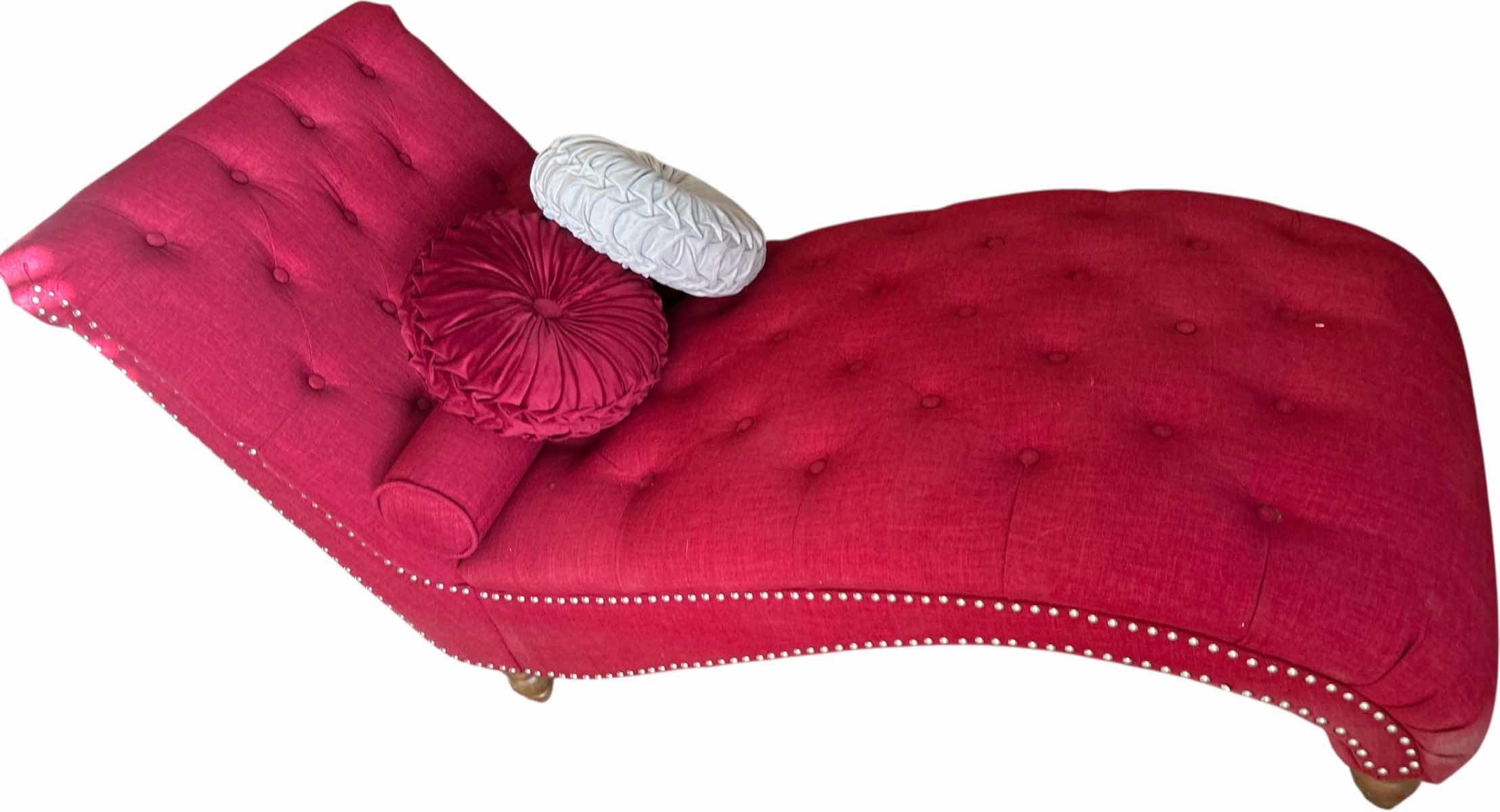 Photo 1 of RED CHAISE LOUNGE AND PILLOWS