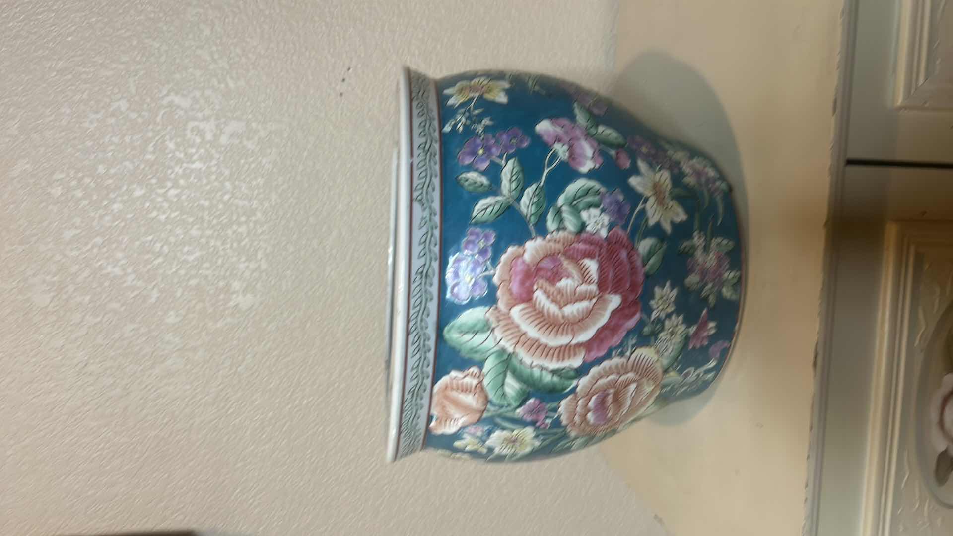 Photo 1 of AUTHENTIC CHINESE PORCELAIN FISHBOWL POT 12” x H9 1/2”