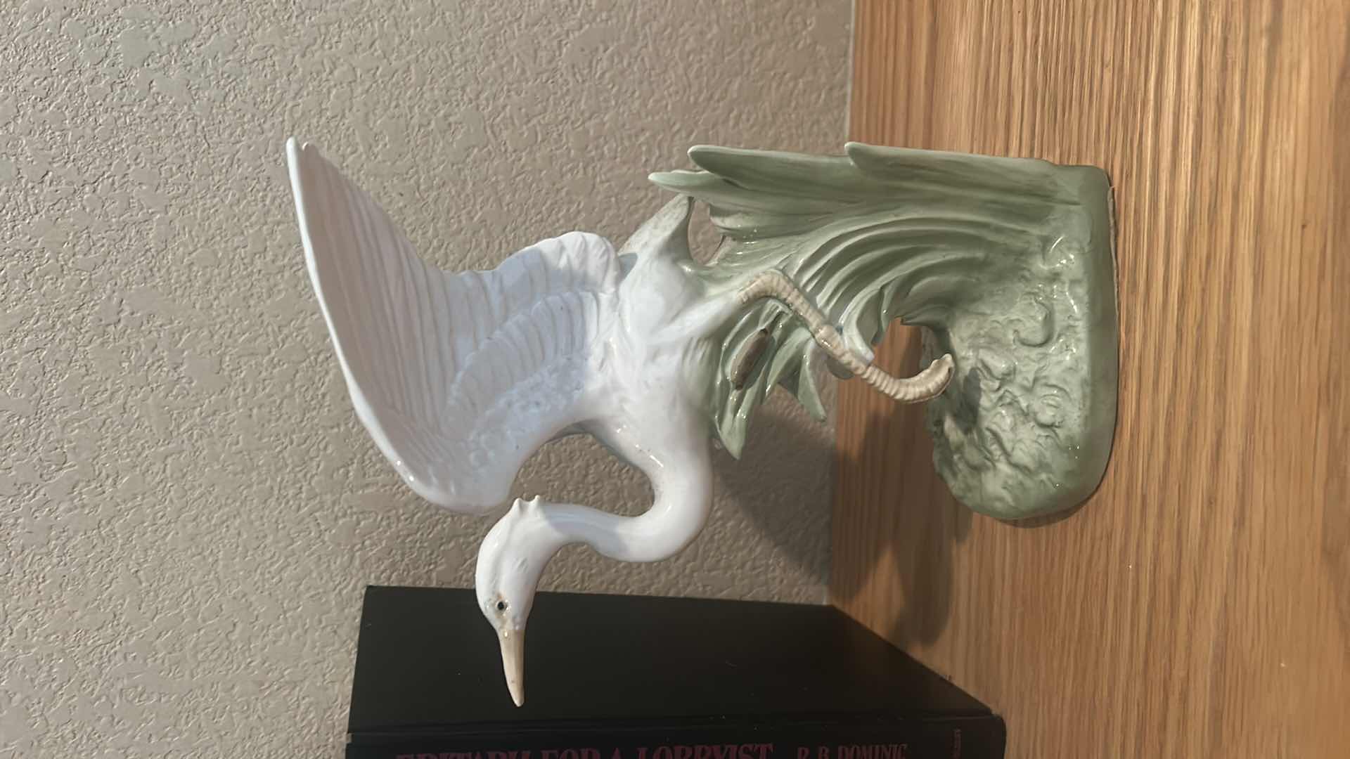 Photo 1 of PORCELAIN CRANE BOOKENDS AND BOOKS