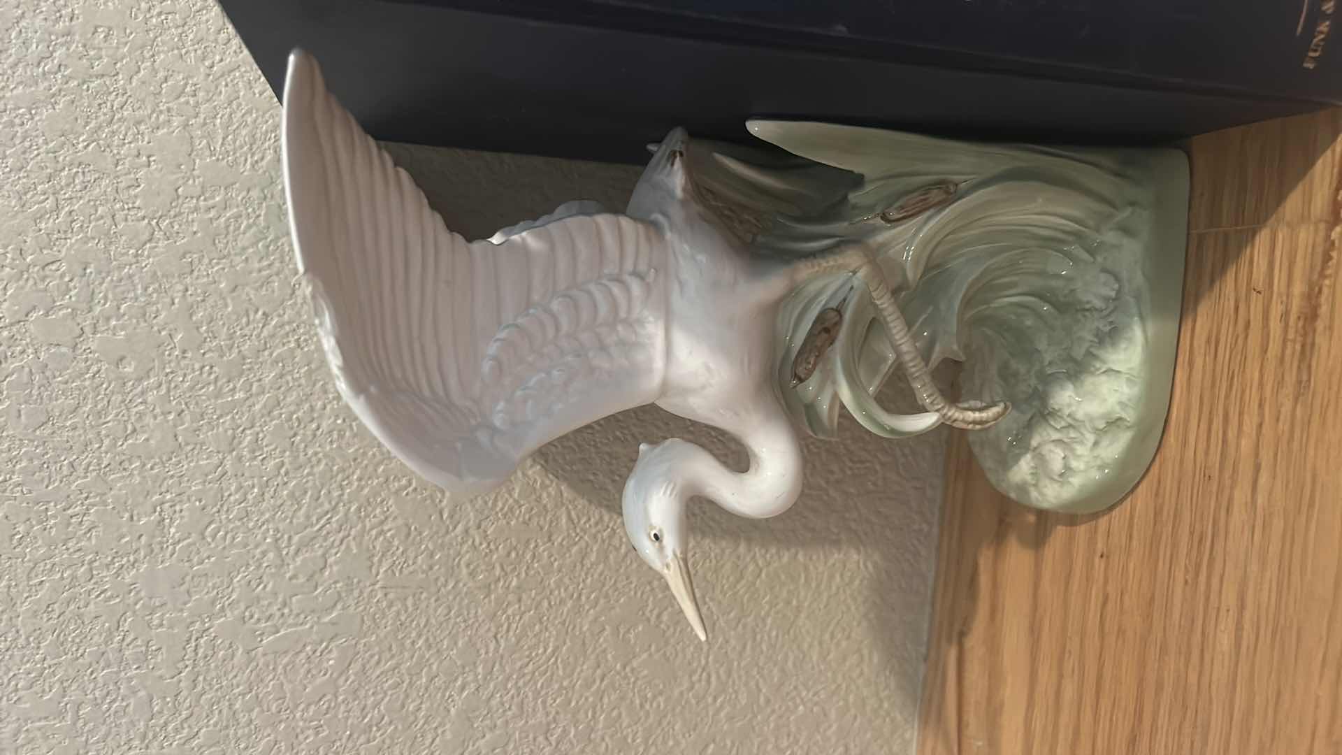 Photo 1 of PORCELAIN CRANE BOOKENDS AND BOOKS