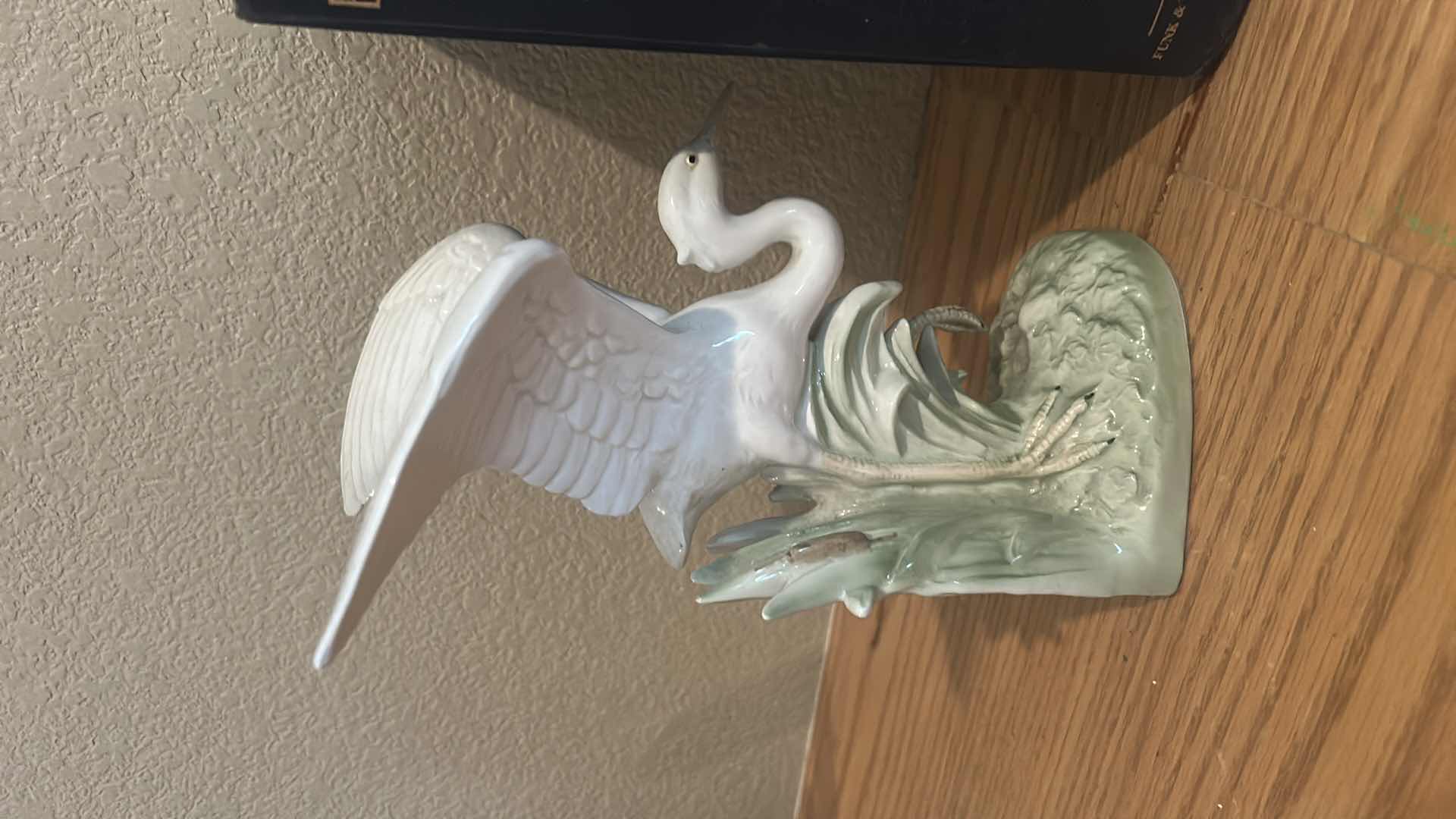 Photo 1 of PORCELAIN CRANE BOOKENDS AND BOOKS