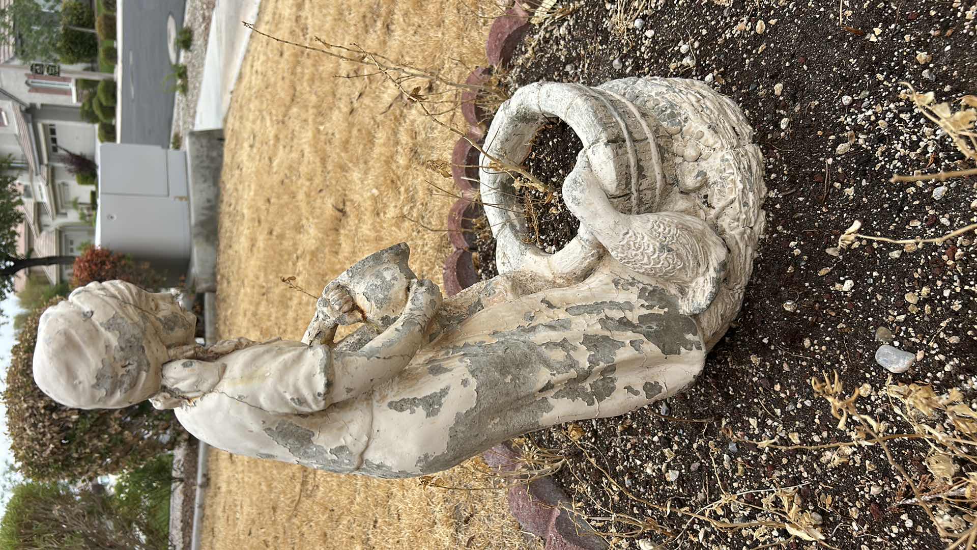 Photo 1 of VERY HEAVY PLASTER SCULPTURE OUTDOOR DECOR, AS IS H24”