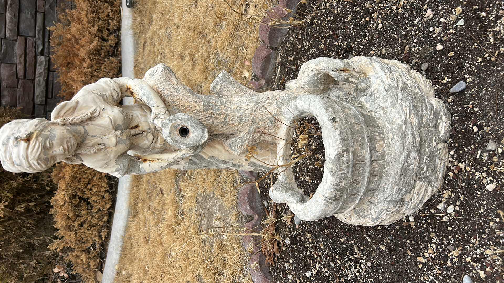 Photo 1 of VERY HEAVY PLASTER SCULPTURE OUTDOOR DECOR, AS IS H24”