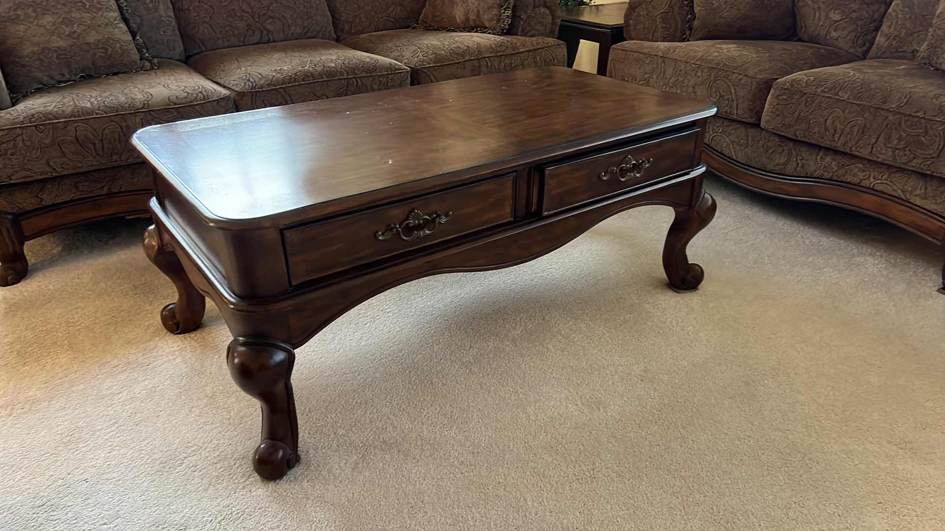 Photo 3 of ASHLEY FURNITURE VICTORIAN STYLE COFFEE TABLE 49” x 26” H21”